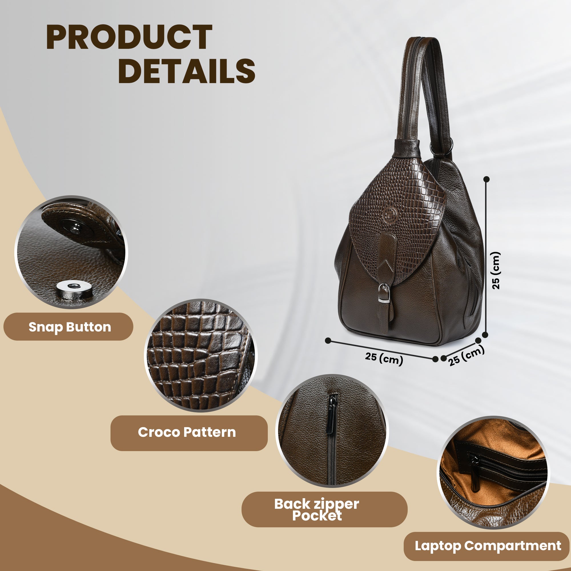 Maroon Croco Leather Shoulder Bag