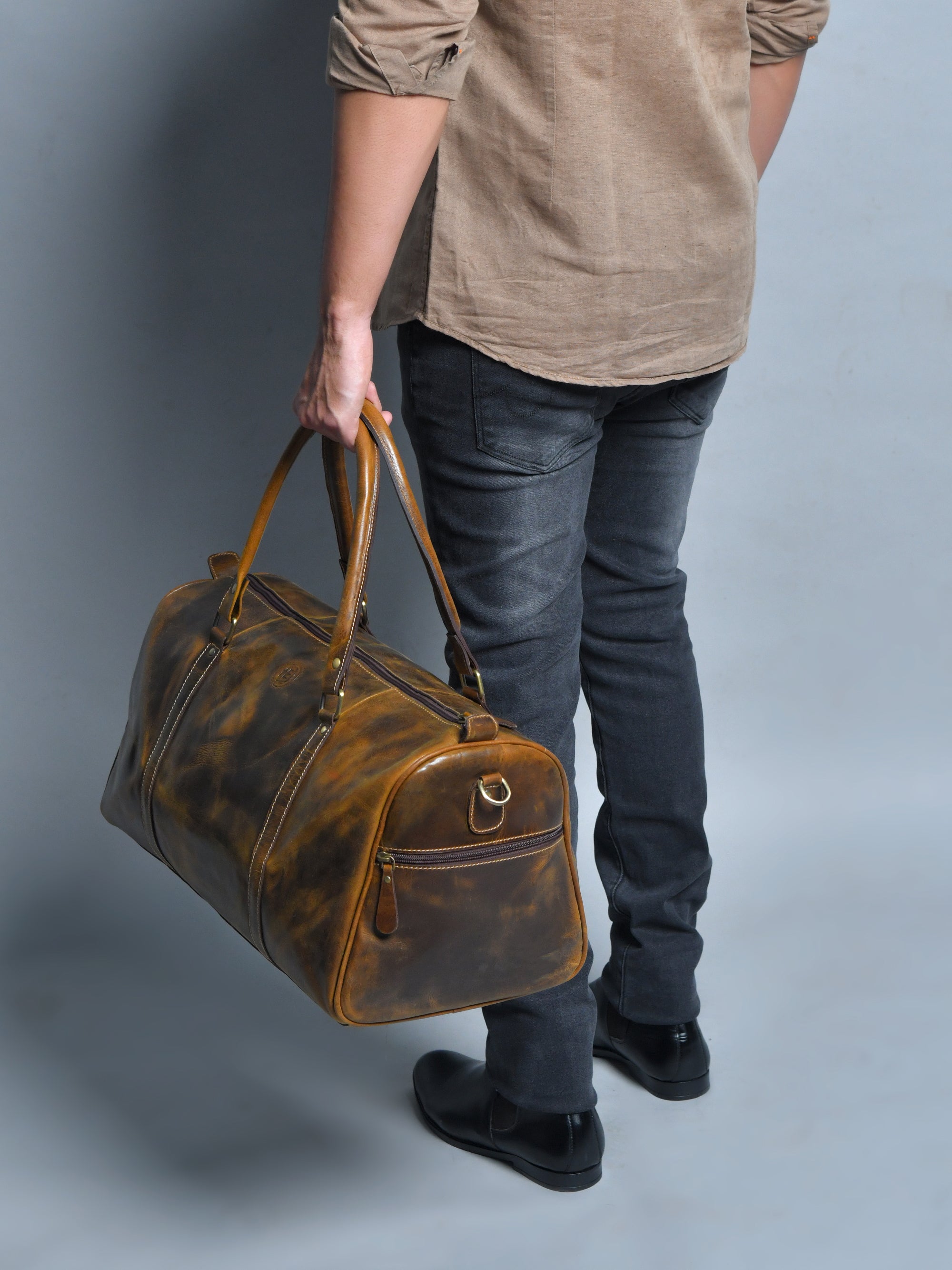 Voyager Vintage Leather Duffel Bag