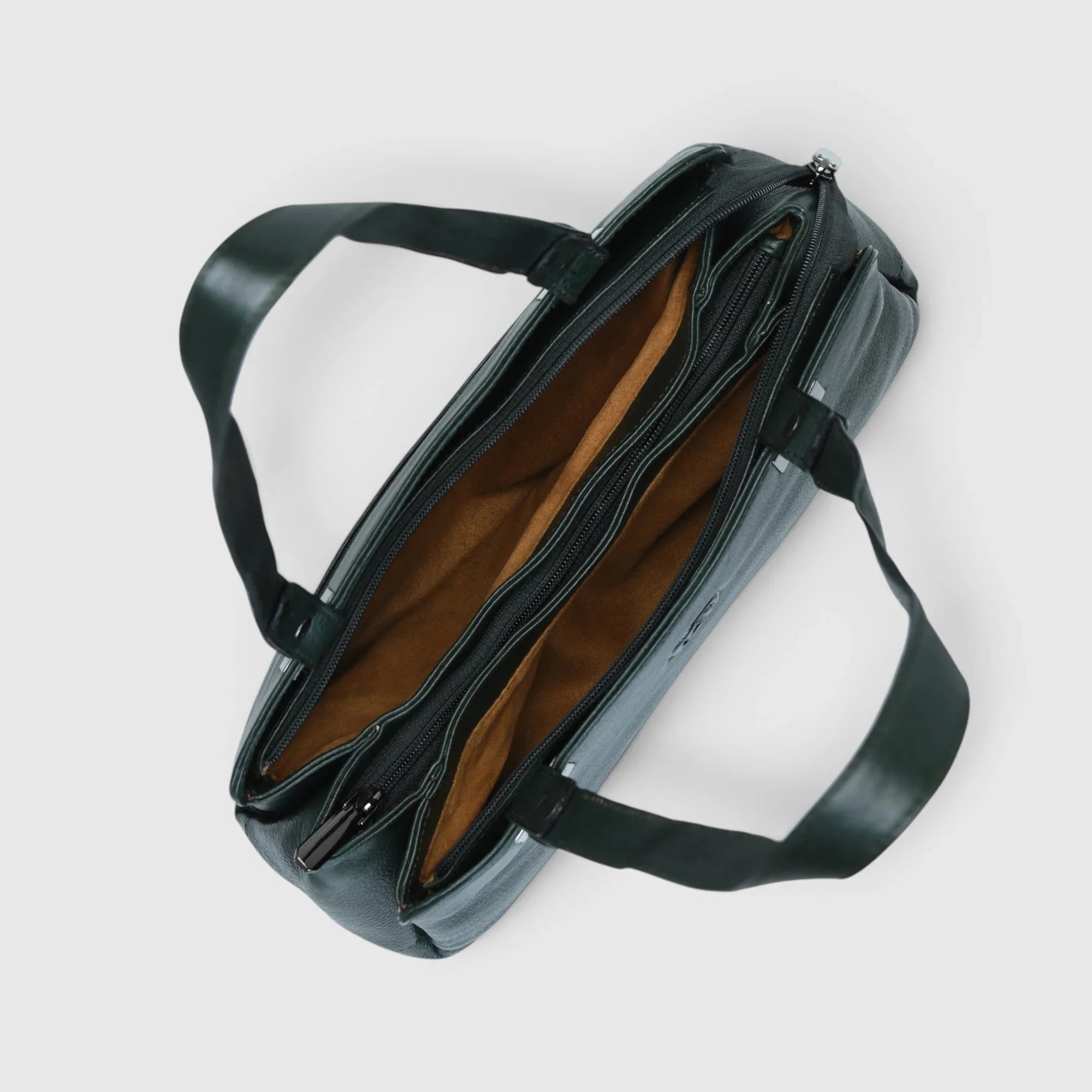 Elena Leather Shoulder Bag - Forest Green