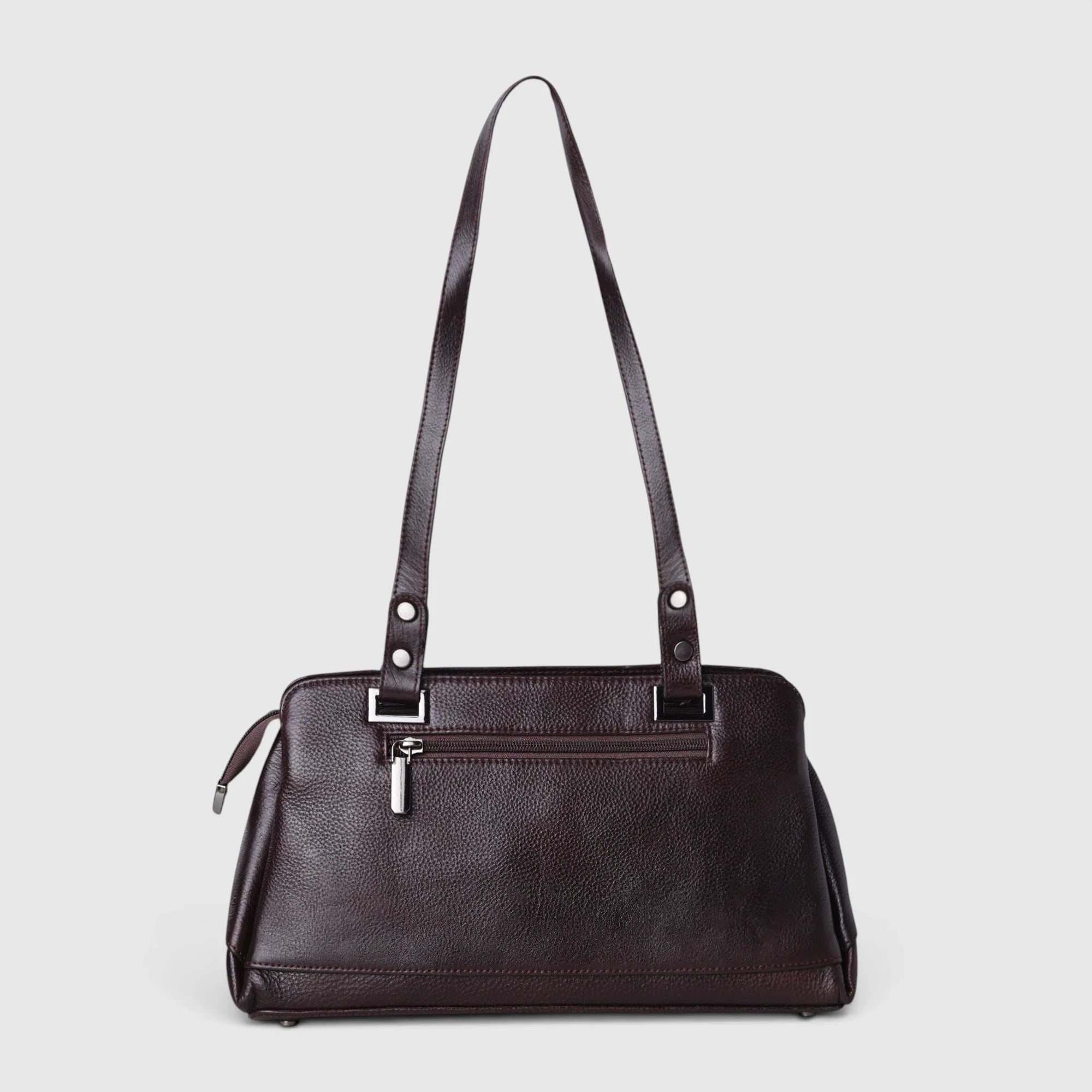 Elena Leather Shoulder Bag - Espresso Brown