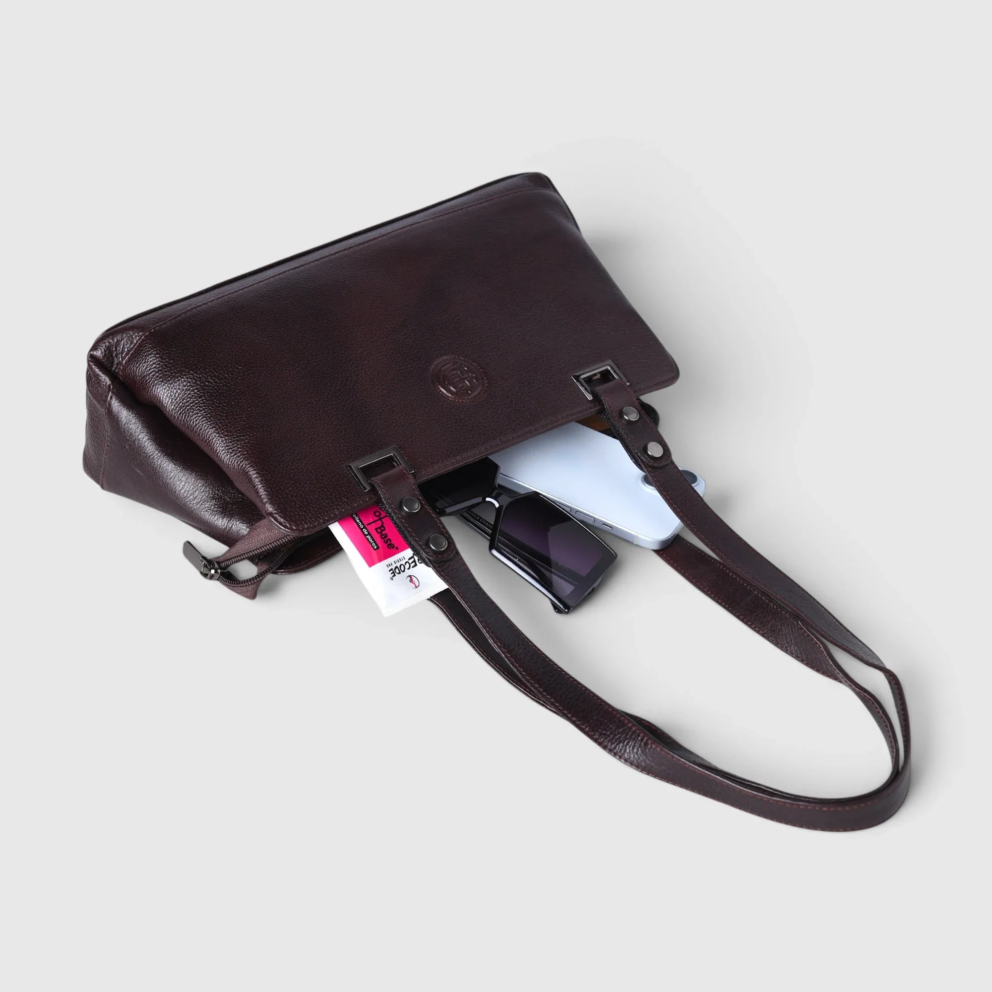 Elena Leather Shoulder Bag - Espresso Brown