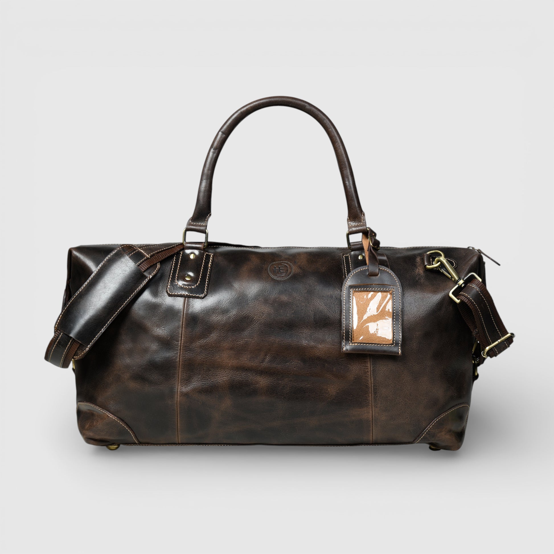 The Regent Voyager – Vintage Leather Travel Duffle - Expresso brown