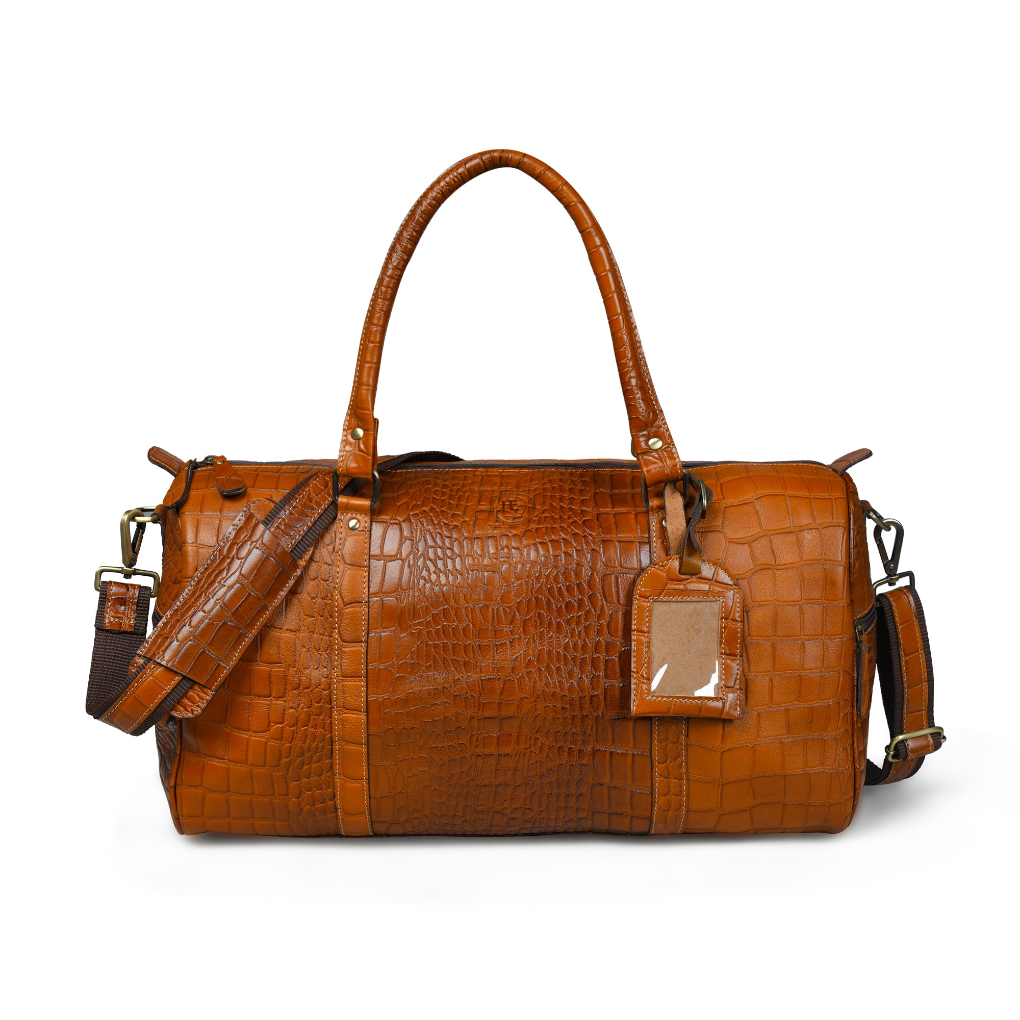 Sahara Croco Leather Travel Duffel Bag