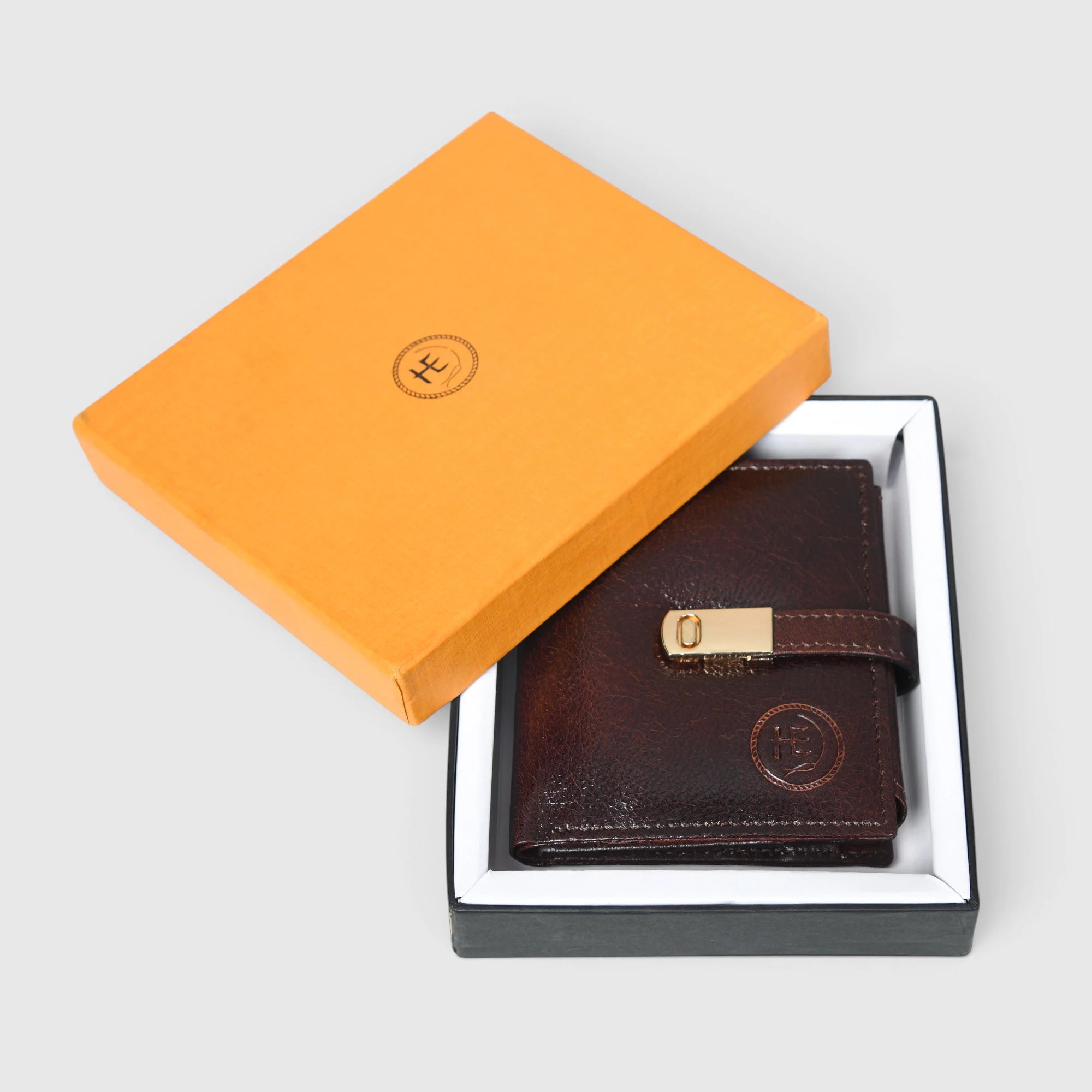 Crest Compact Leather Trifold Wallet – Maroon colour