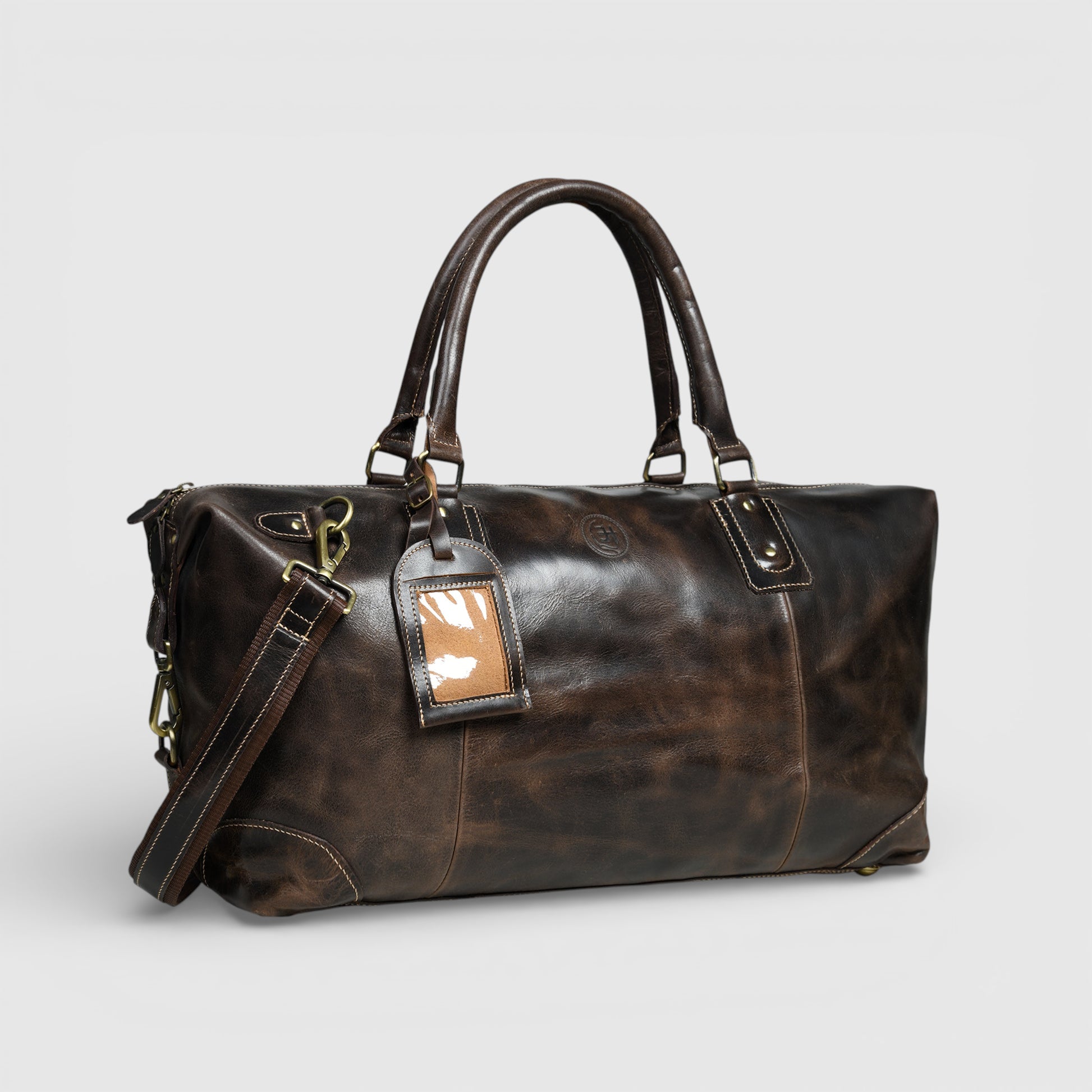 The Regent Voyager – Vintage Leather Travel Duffle - Expresso brown