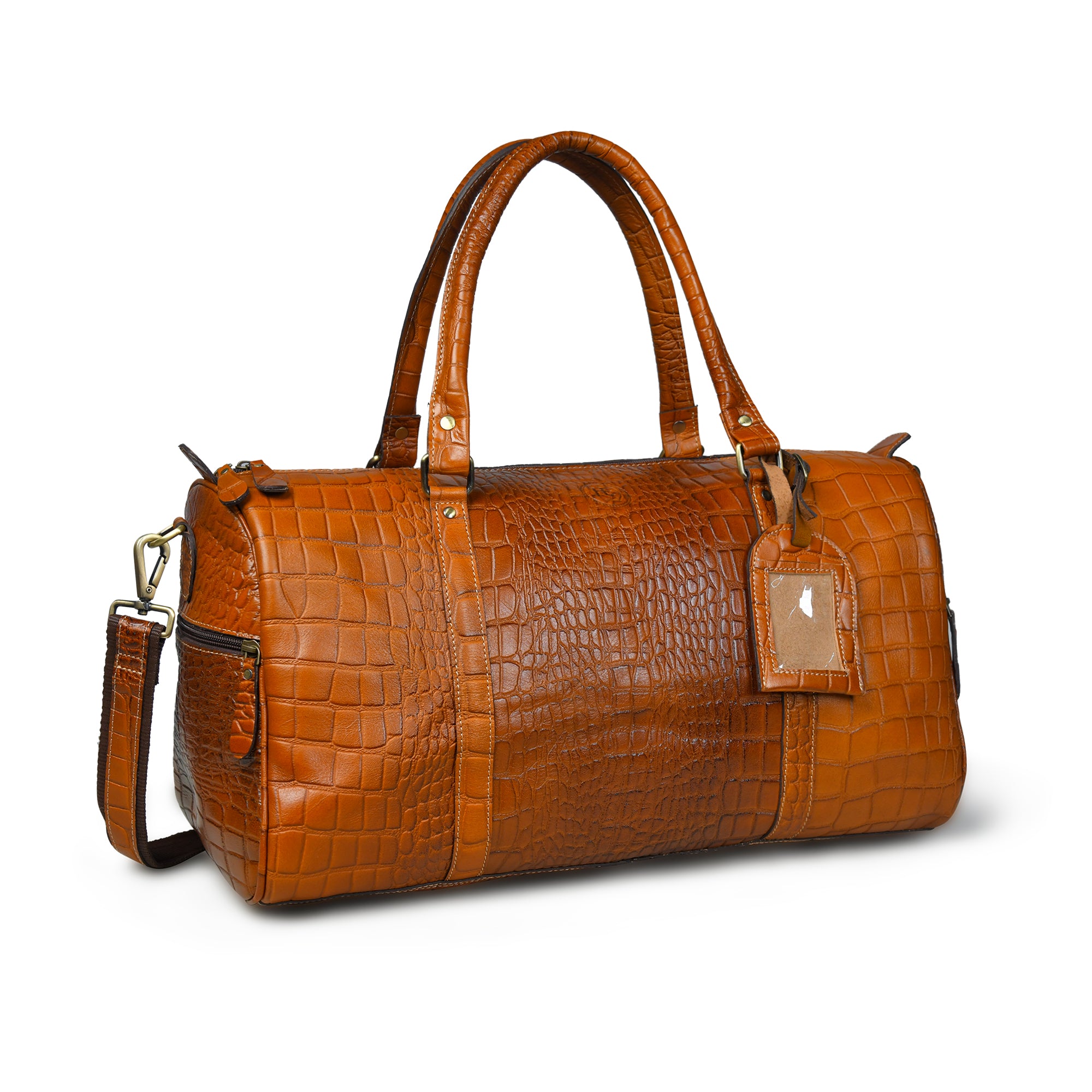 Sahara Croco Leather Travel Duffel Bag