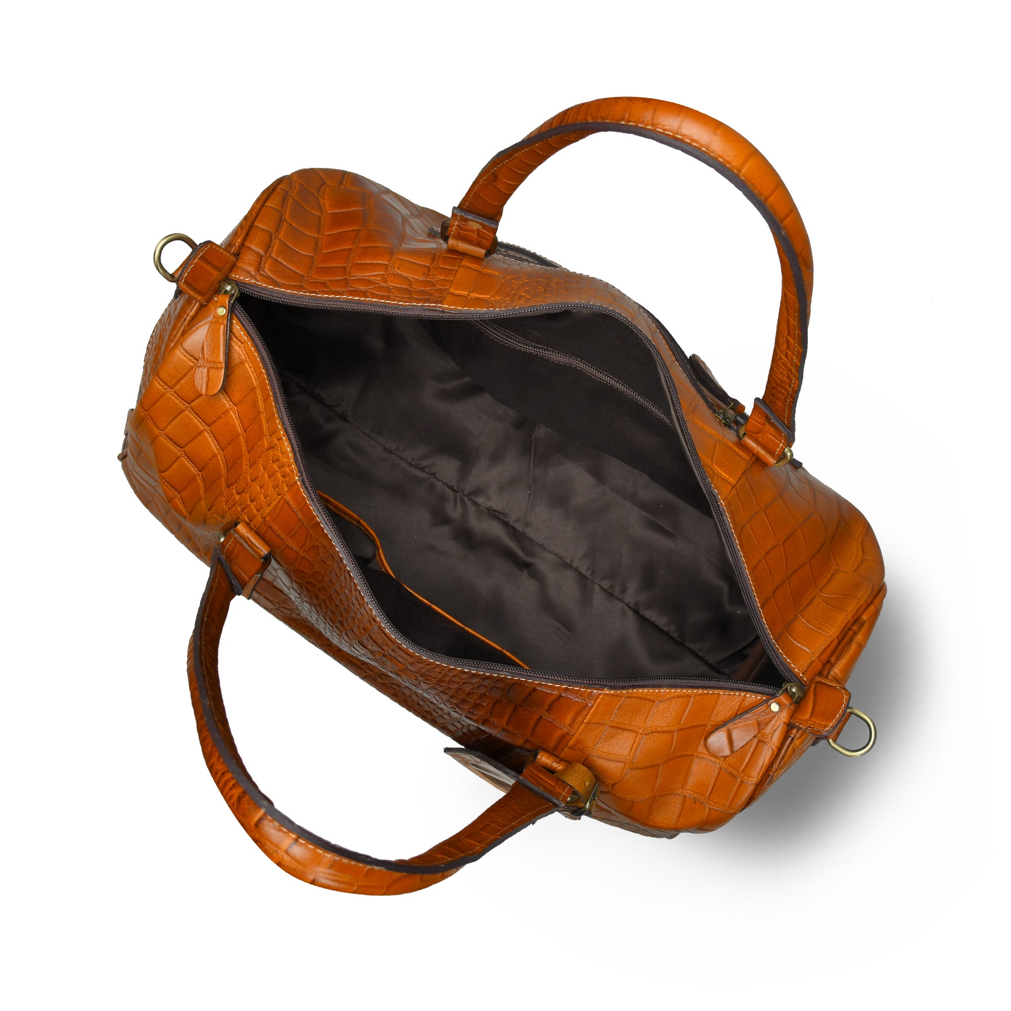 Sahara Croco Leather Travel Duffel Bag