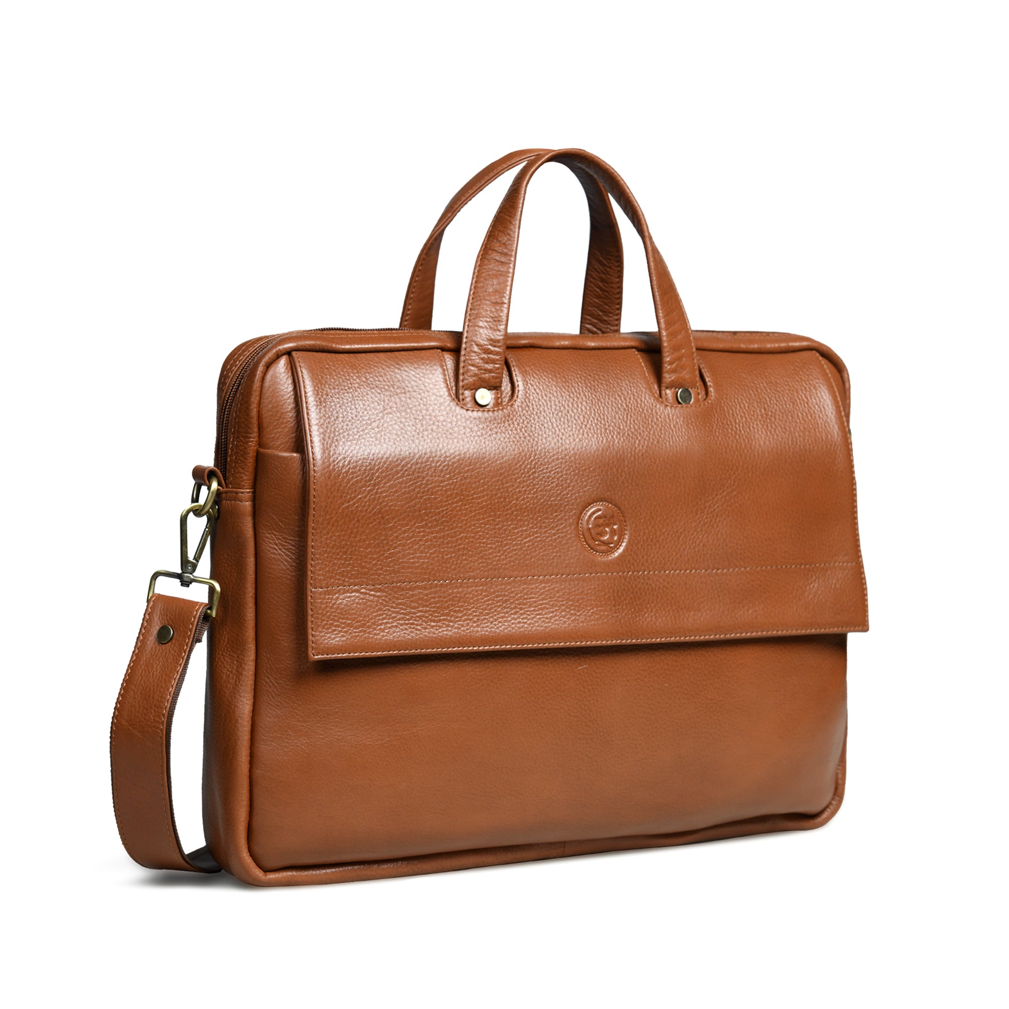 Executive Edge Leather Laptop Briefcase