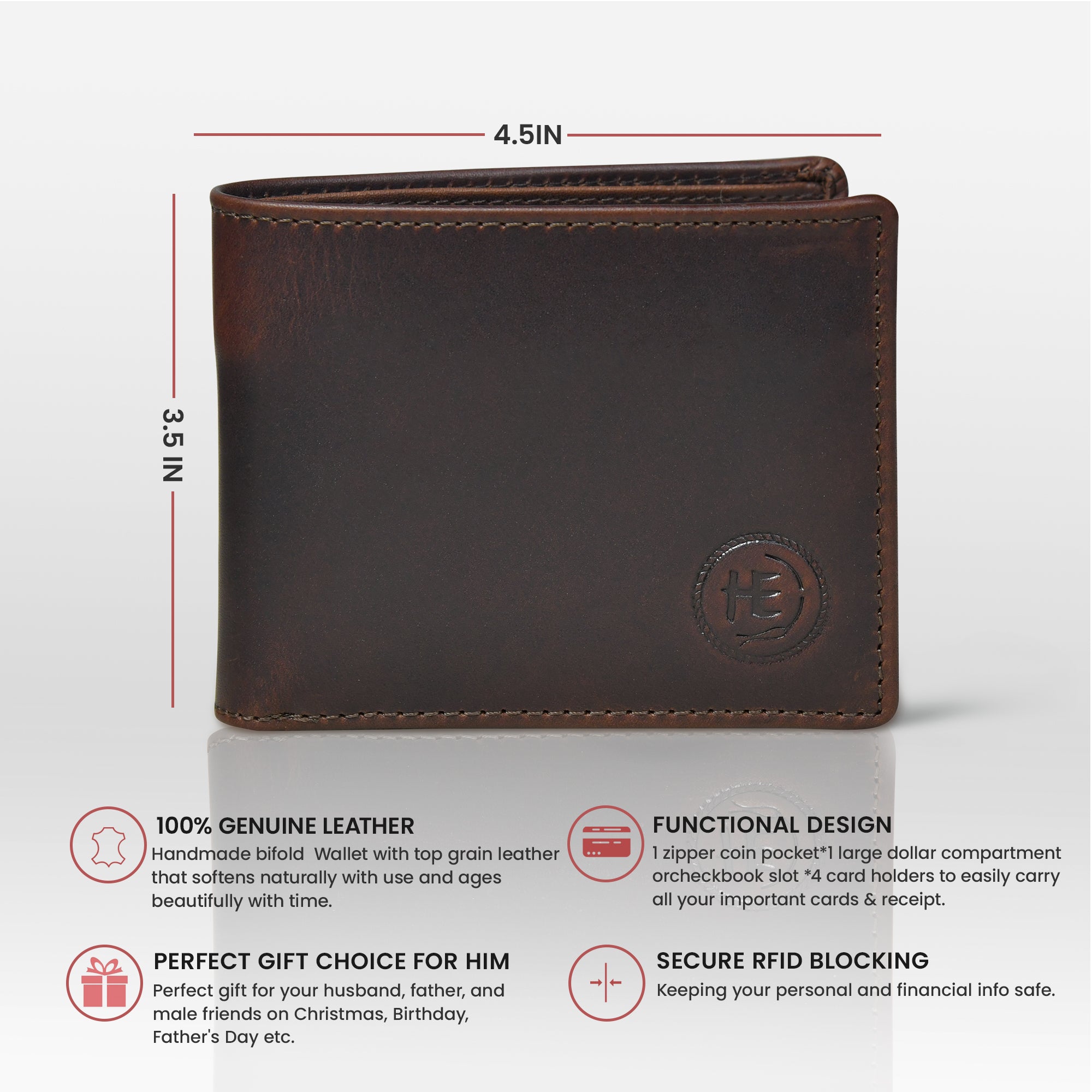 Timeless Tan Leather Wallet | Handcrafted RFID-Blocking Bifold - Tan Colour