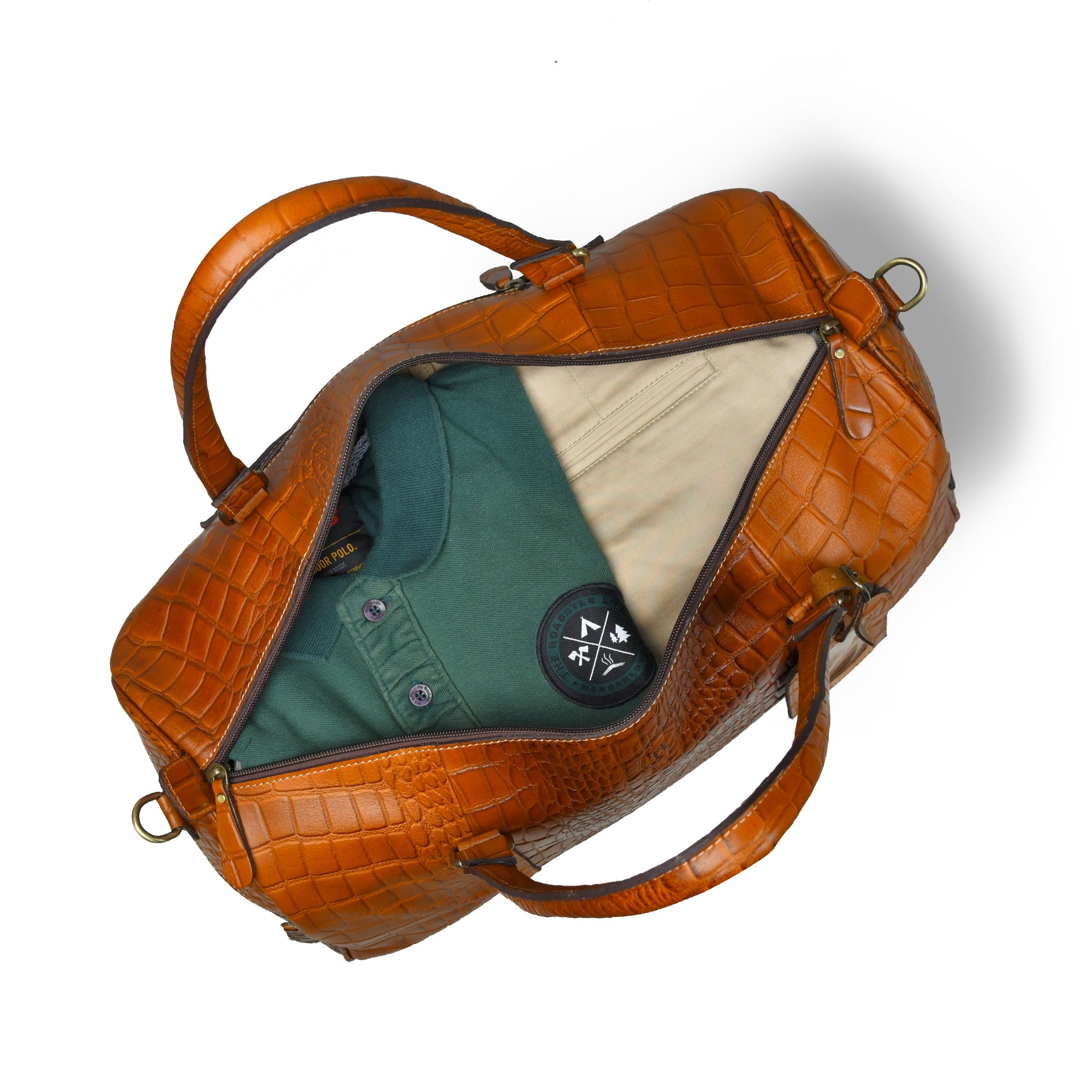 Sahara Croco Leather Travel Duffel Bag