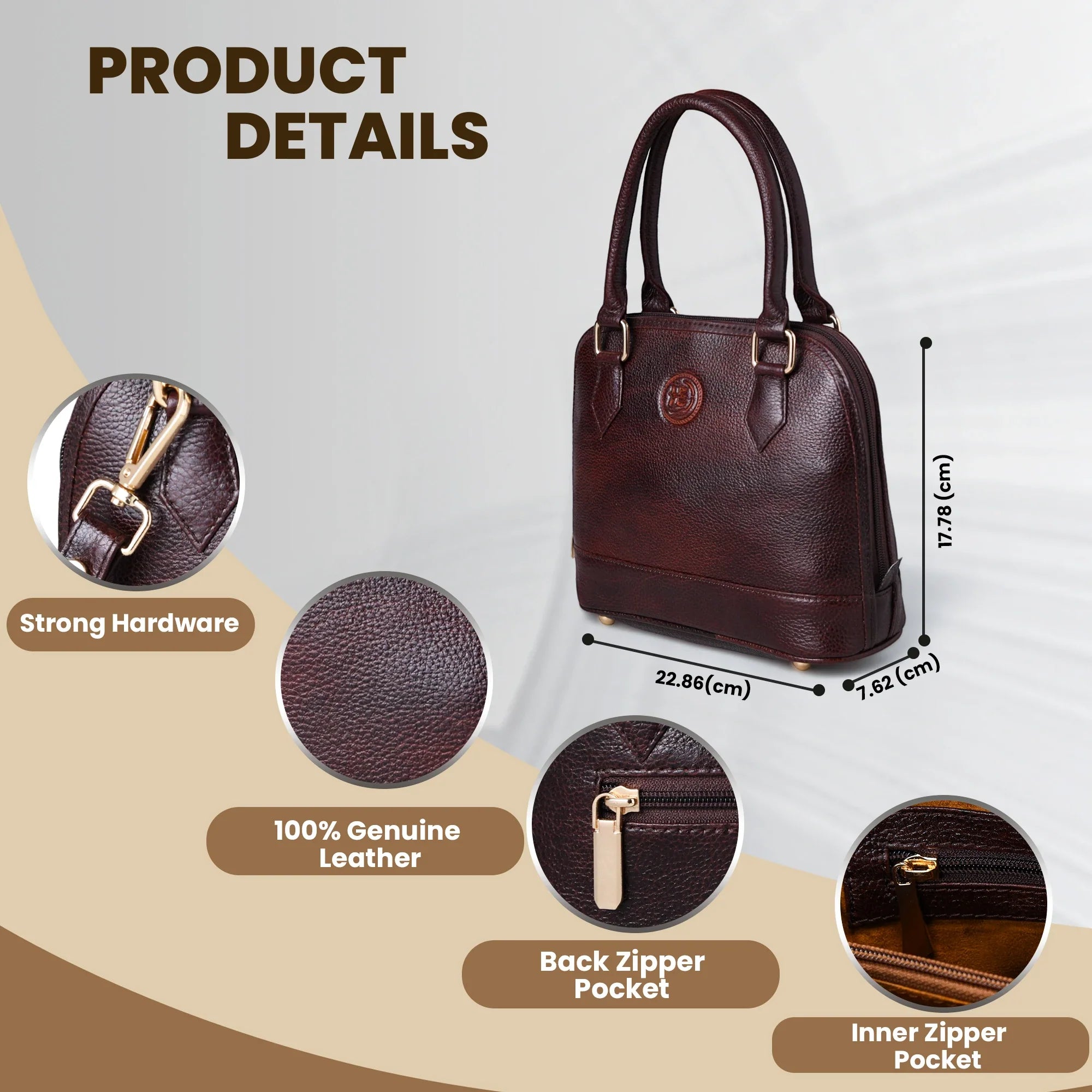 The Monroe Classic Leather Satchel - Maroon color