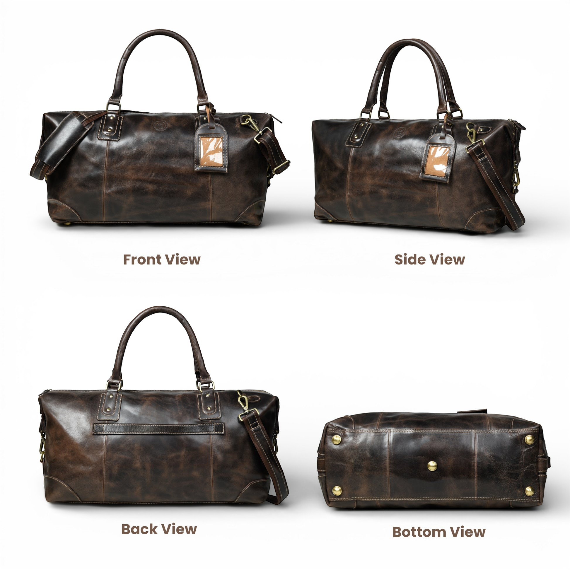The Regent Voyager – Vintage Leather Travel Duffle - Expresso brown