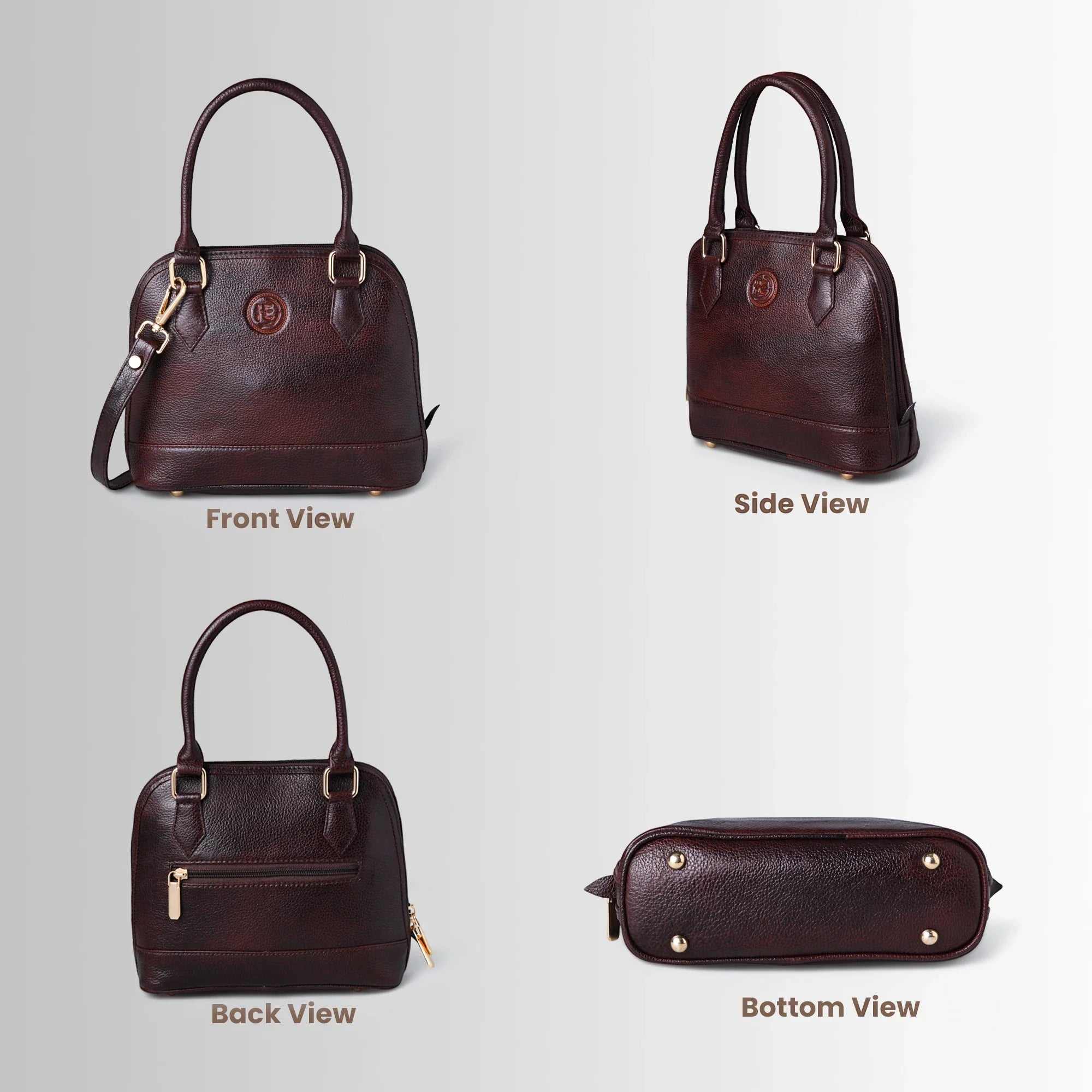 The Monroe Classic Leather Satchel - Maroon color