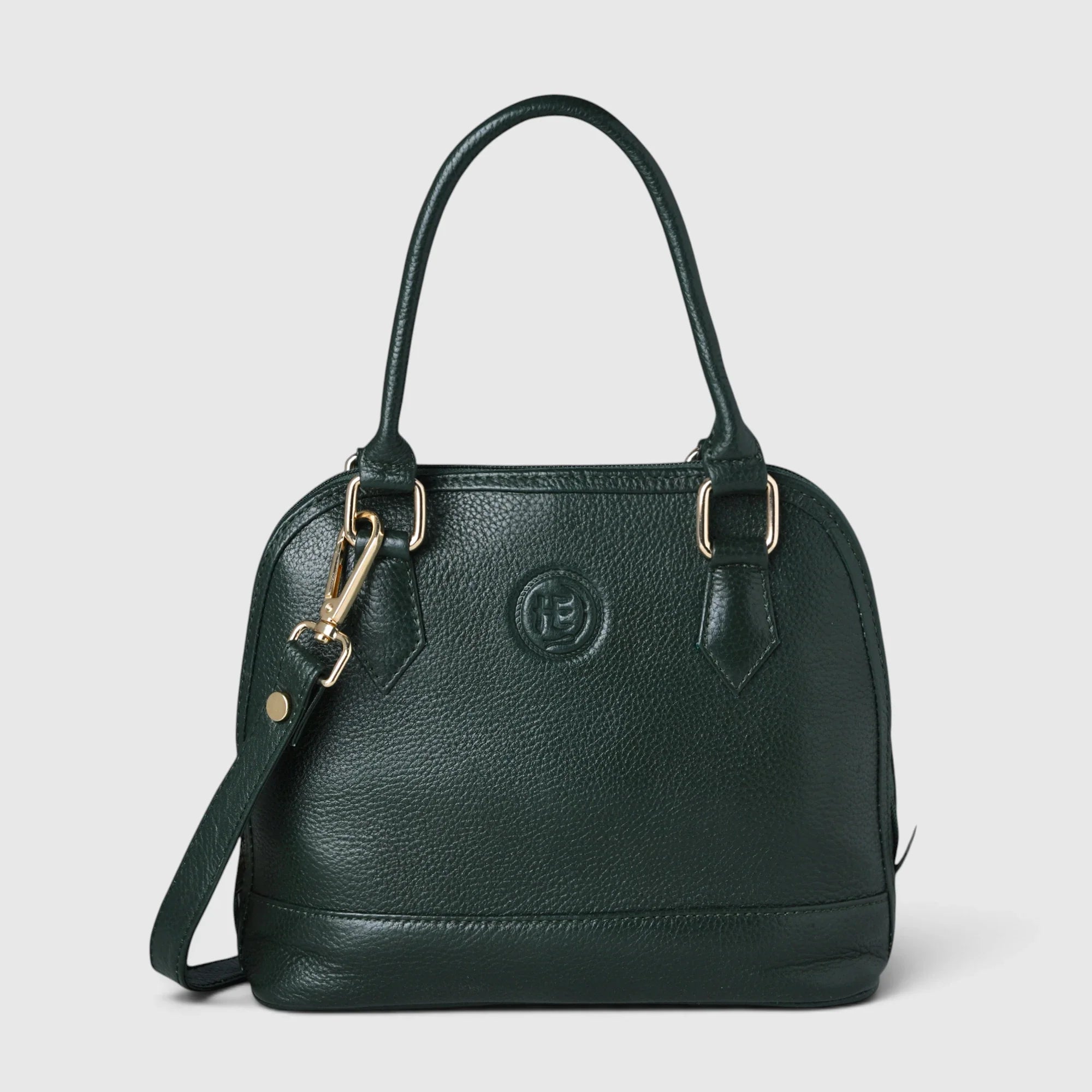 The Monroe Classic Leather Satchel - Forest Green