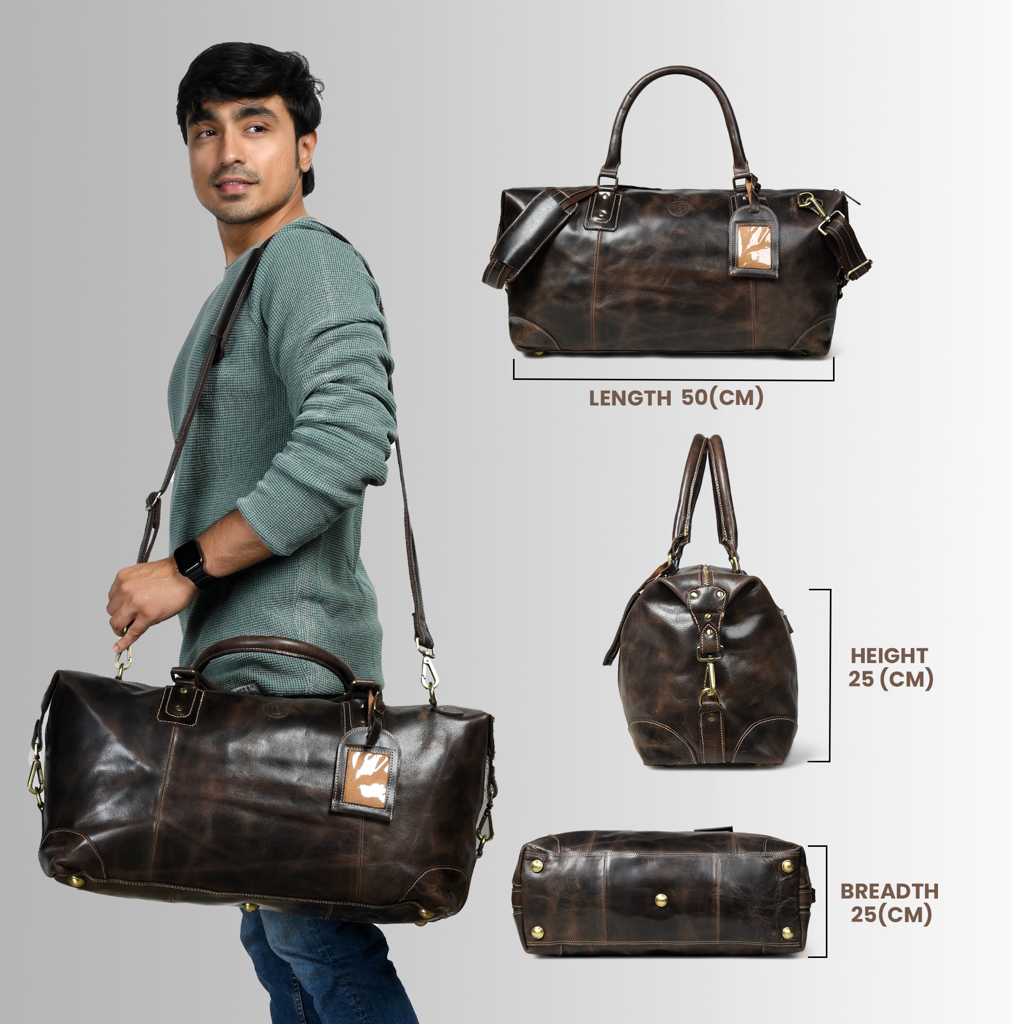 The Regent Voyager – Vintage Leather Travel Duffle - Tan Colour