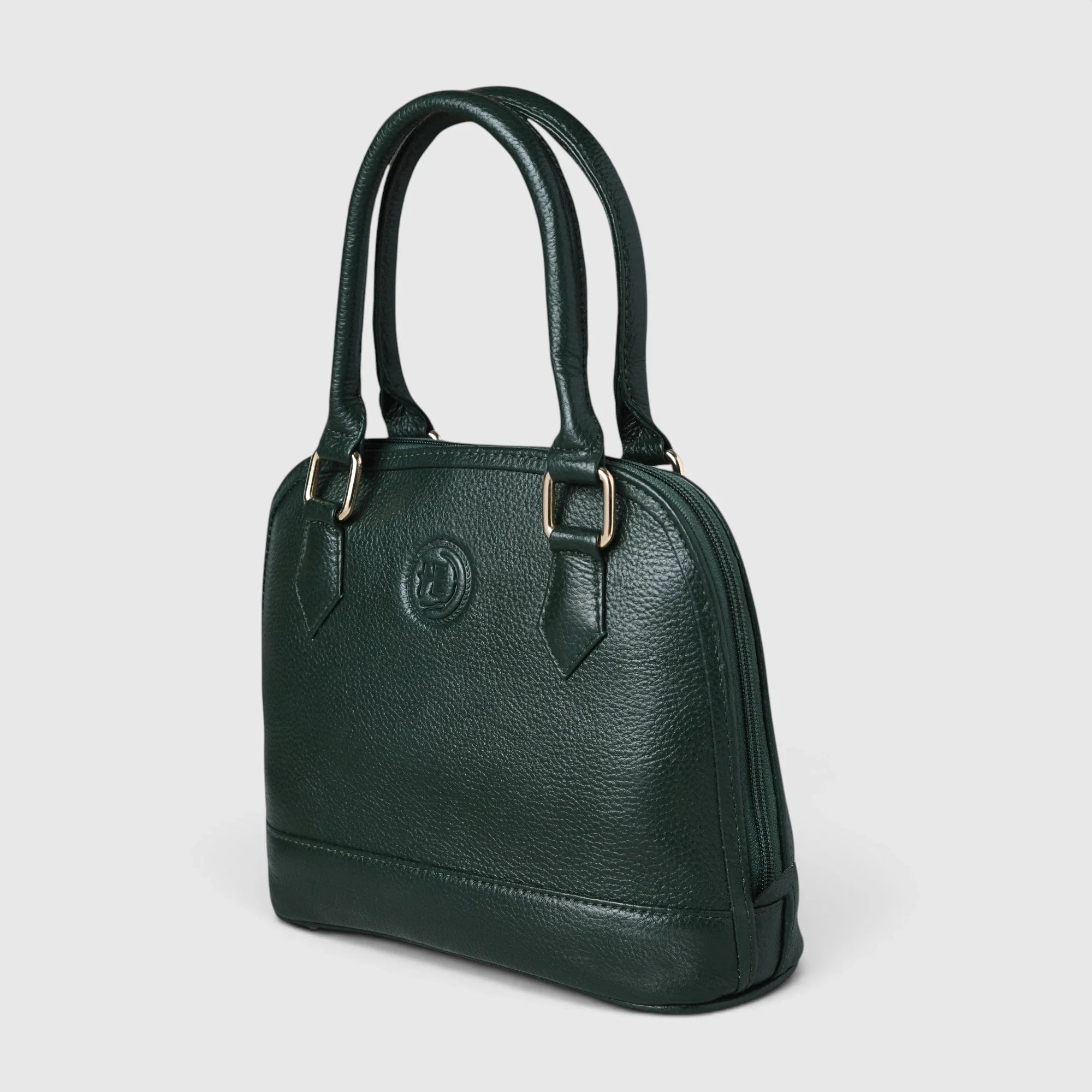 The Monroe Classic Leather Satchel - Forest Green