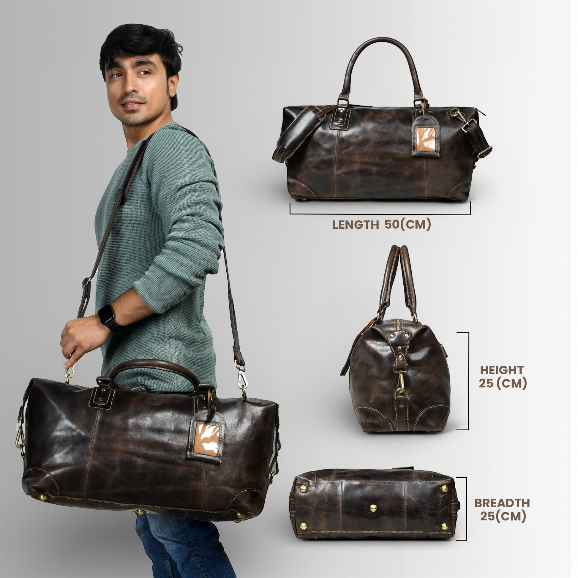 The Regent Voyager – Vintage Leather Travel Duffle - Expresso brown