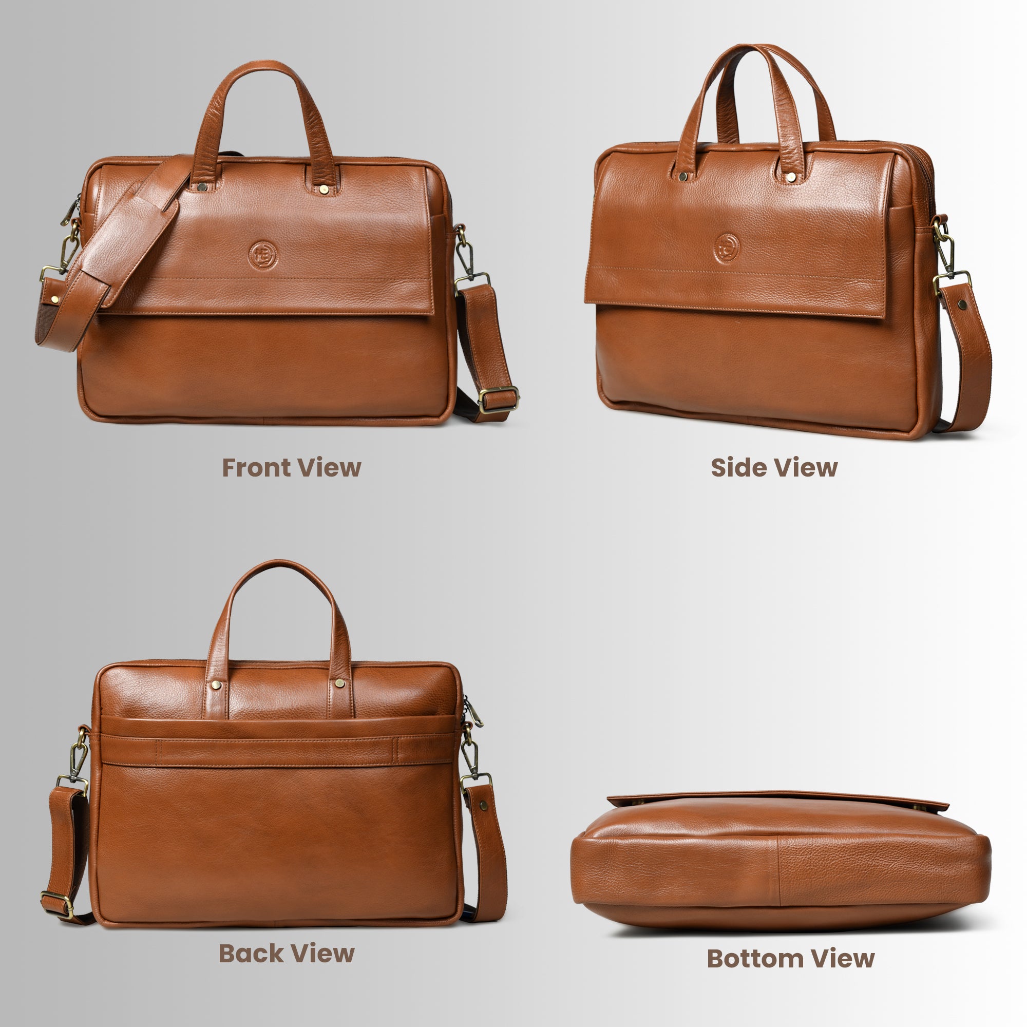 Executive Edge Leather Laptop Briefcase