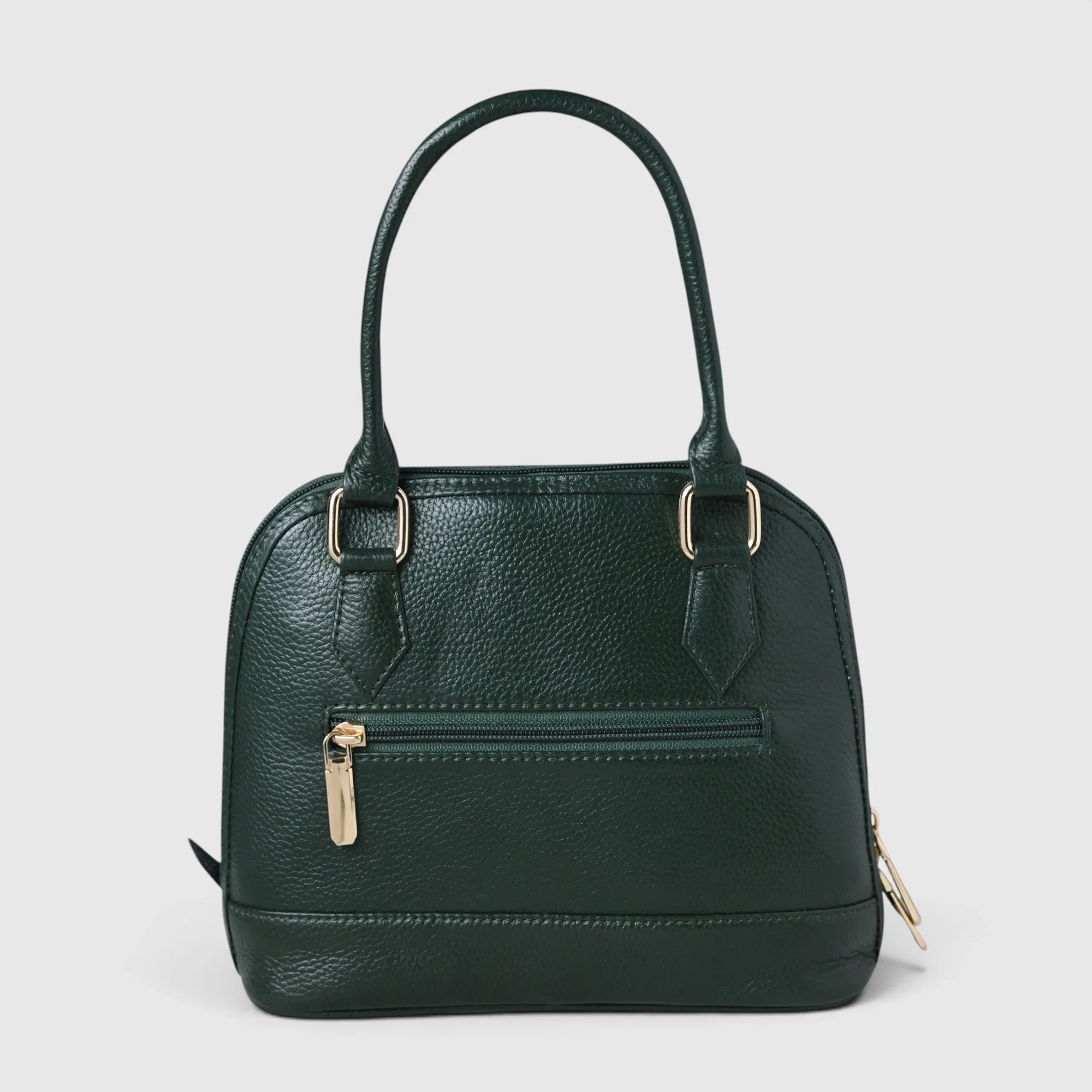 The Monroe Classic Leather Satchel - Forest Green