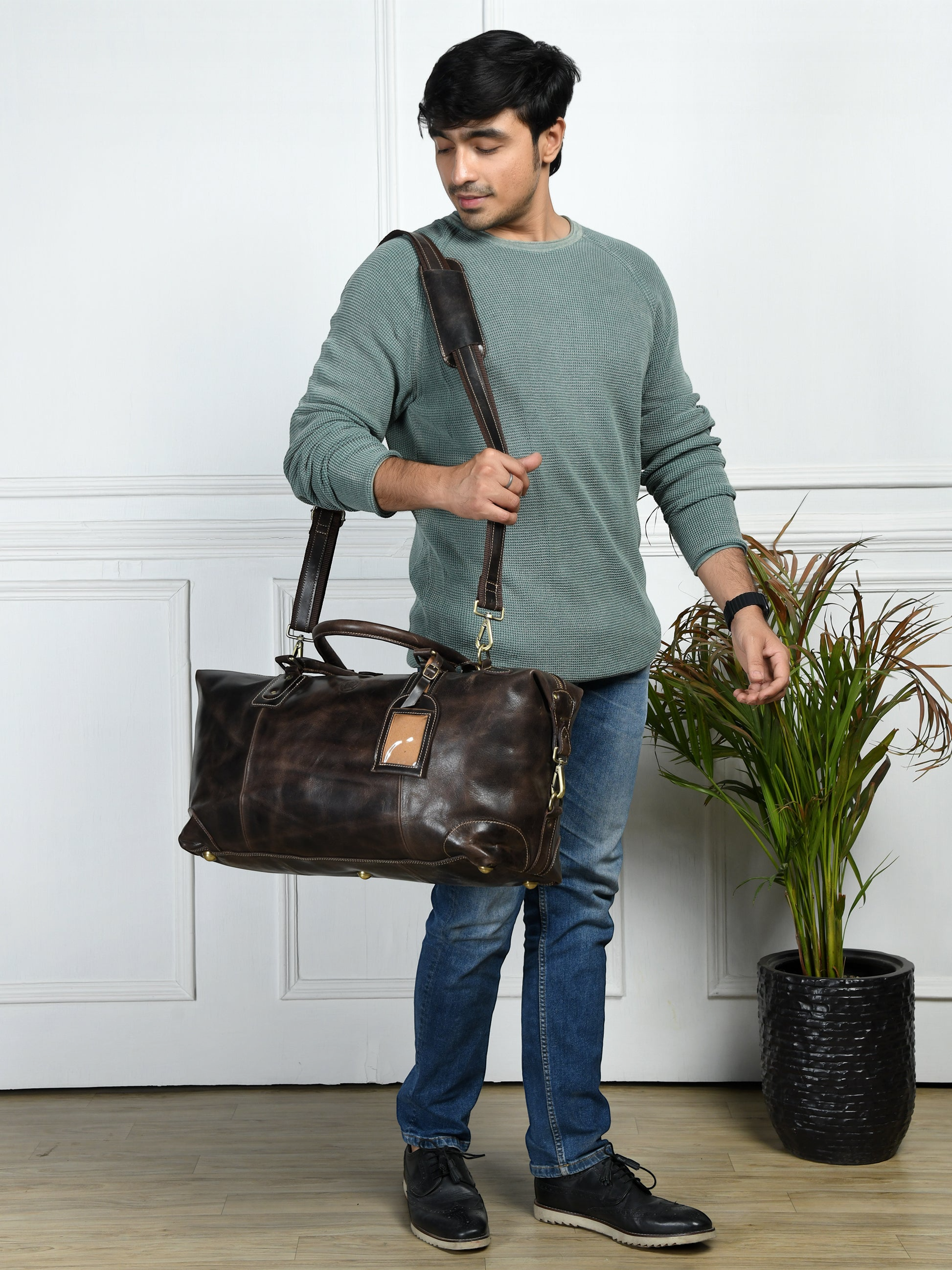 The Regent Voyager – Vintage Leather Travel Duffle - Expresso brown