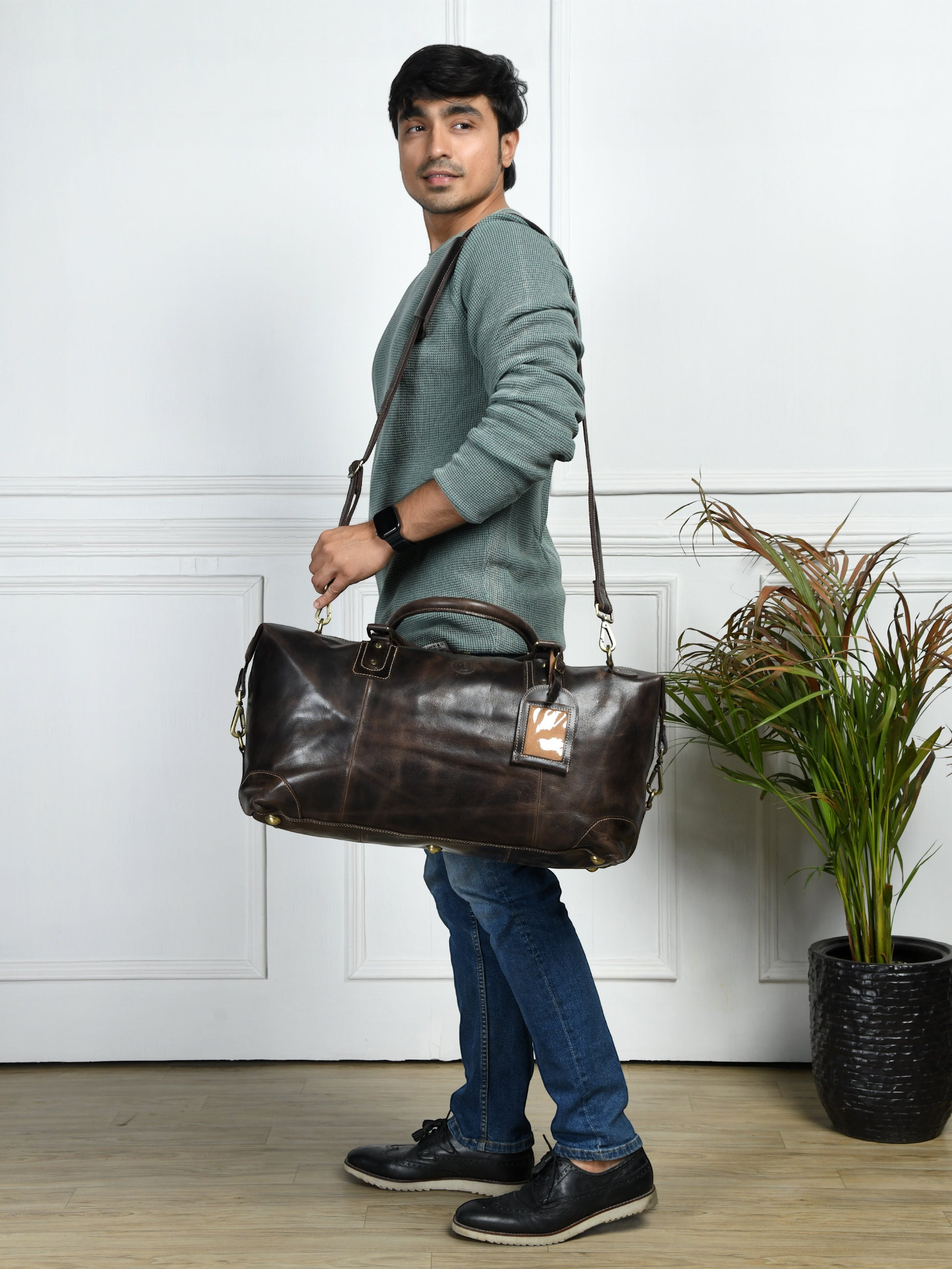 The Regent Voyager – Vintage Leather Travel Duffle - Expresso brown