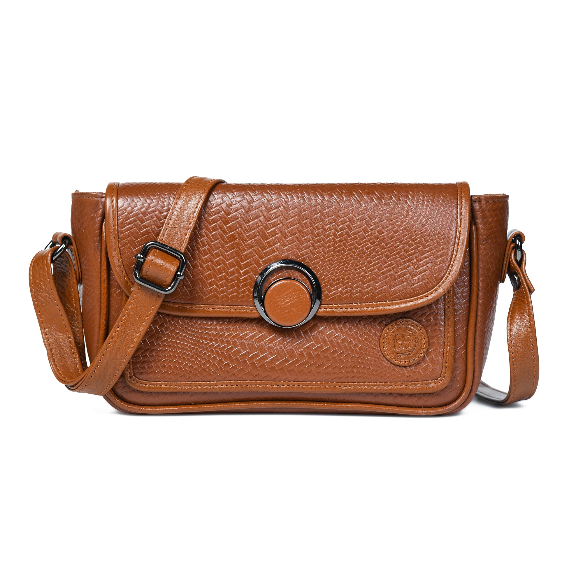 Chic Leather Women's Handbag - Tan Colour