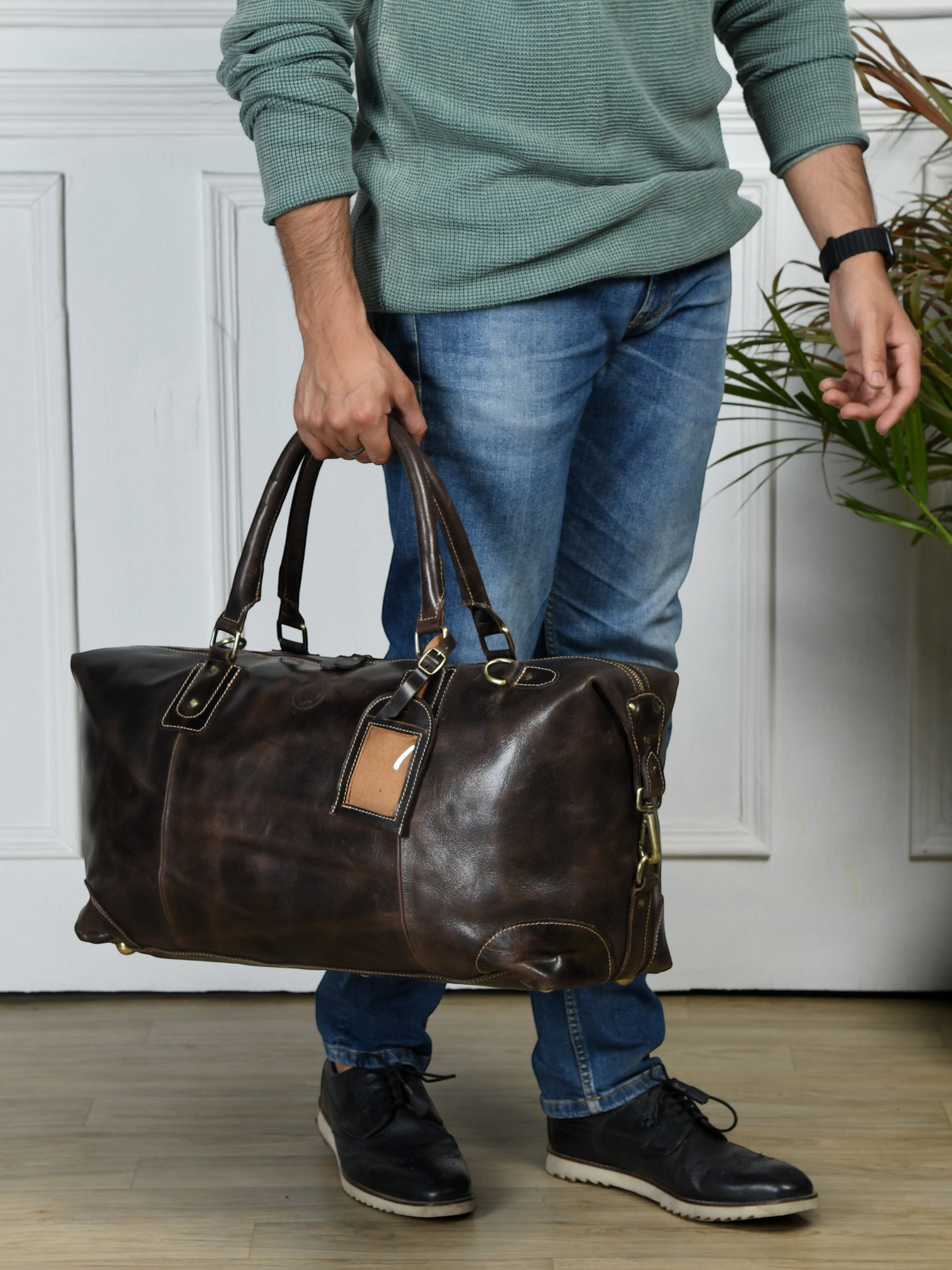 The Regent Voyager – Vintage Leather Travel Duffle - Expresso brown