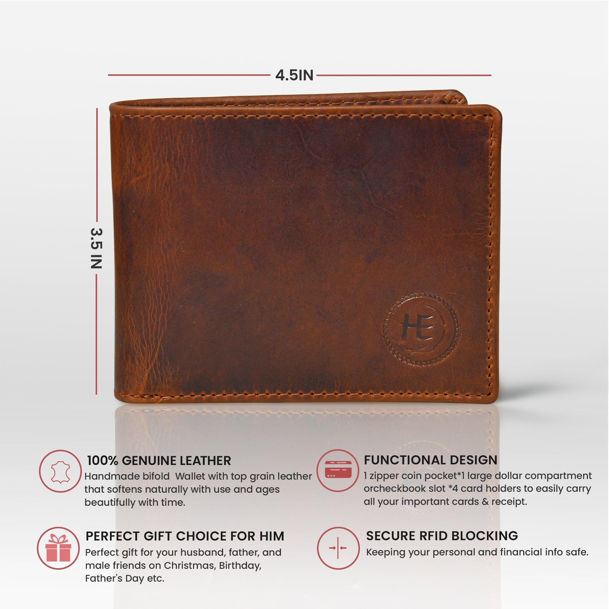 Timeless Leather Wallet | Handcrafted RFID-Blocking Bifold