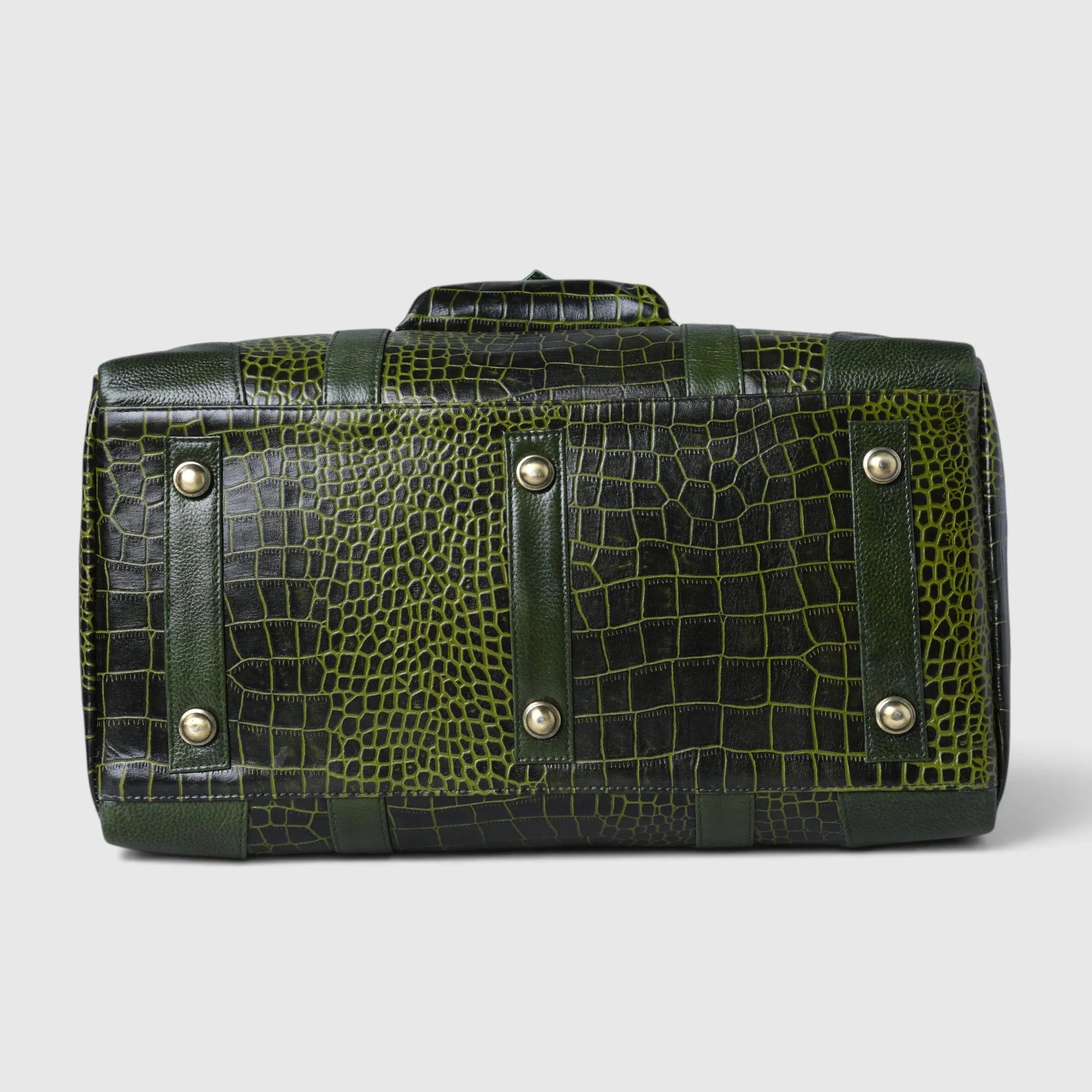 Scarlet Croco Voyager Duffle Bag - Olive Color