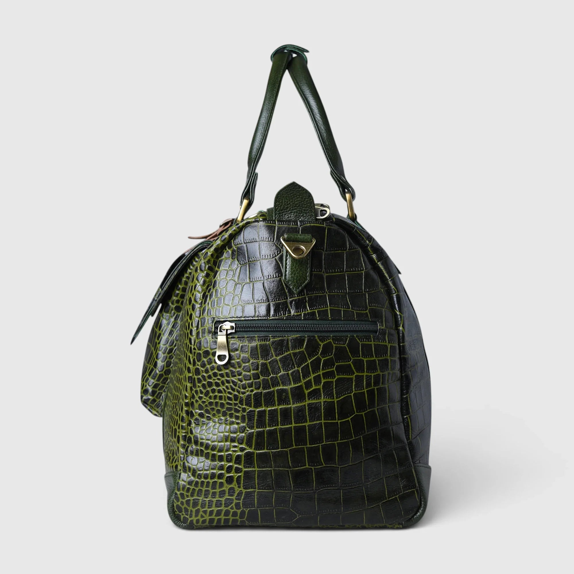 Scarlet Croco Voyager Duffle Bag - Olive Color