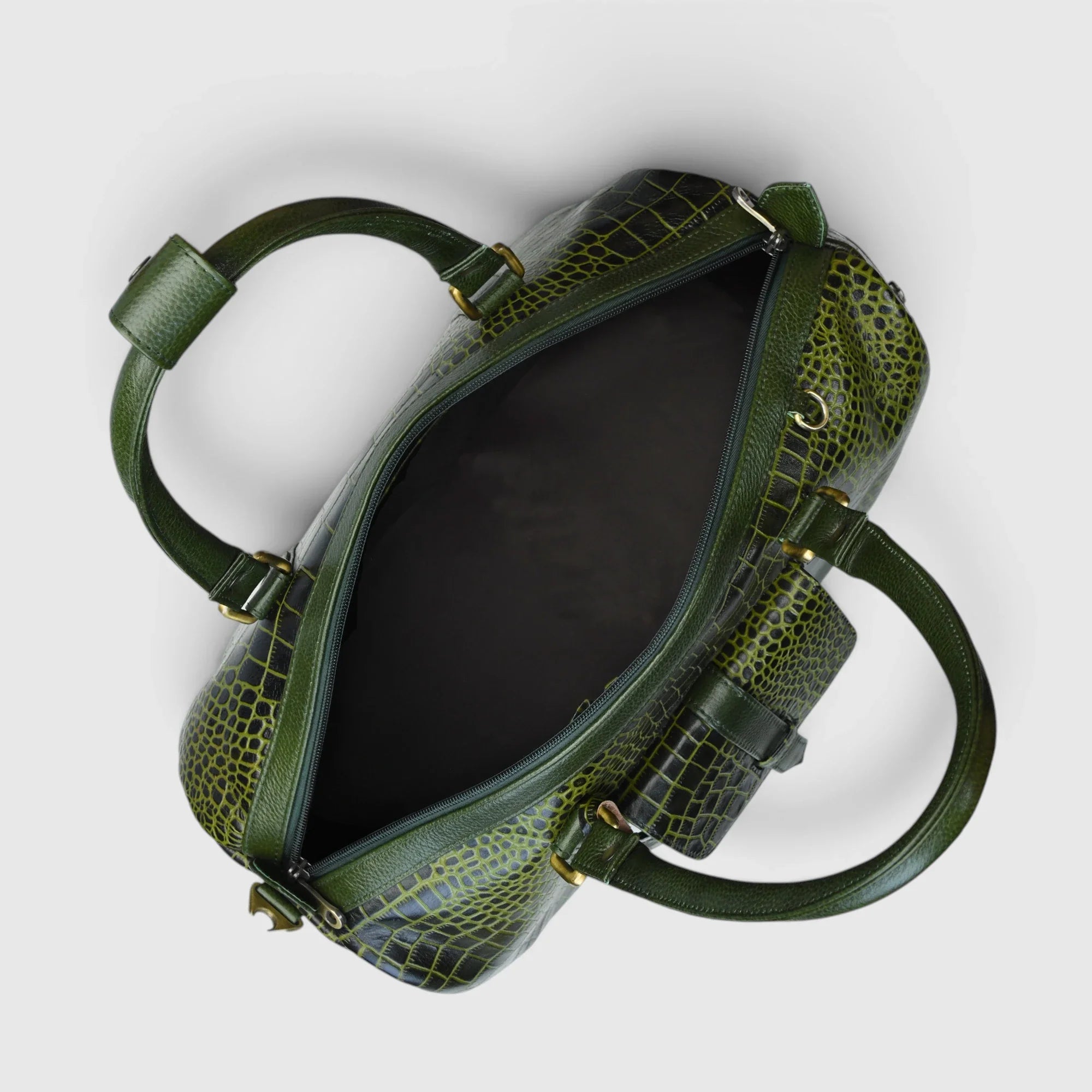 Scarlet Croco Voyager Duffle Bag - Olive Color