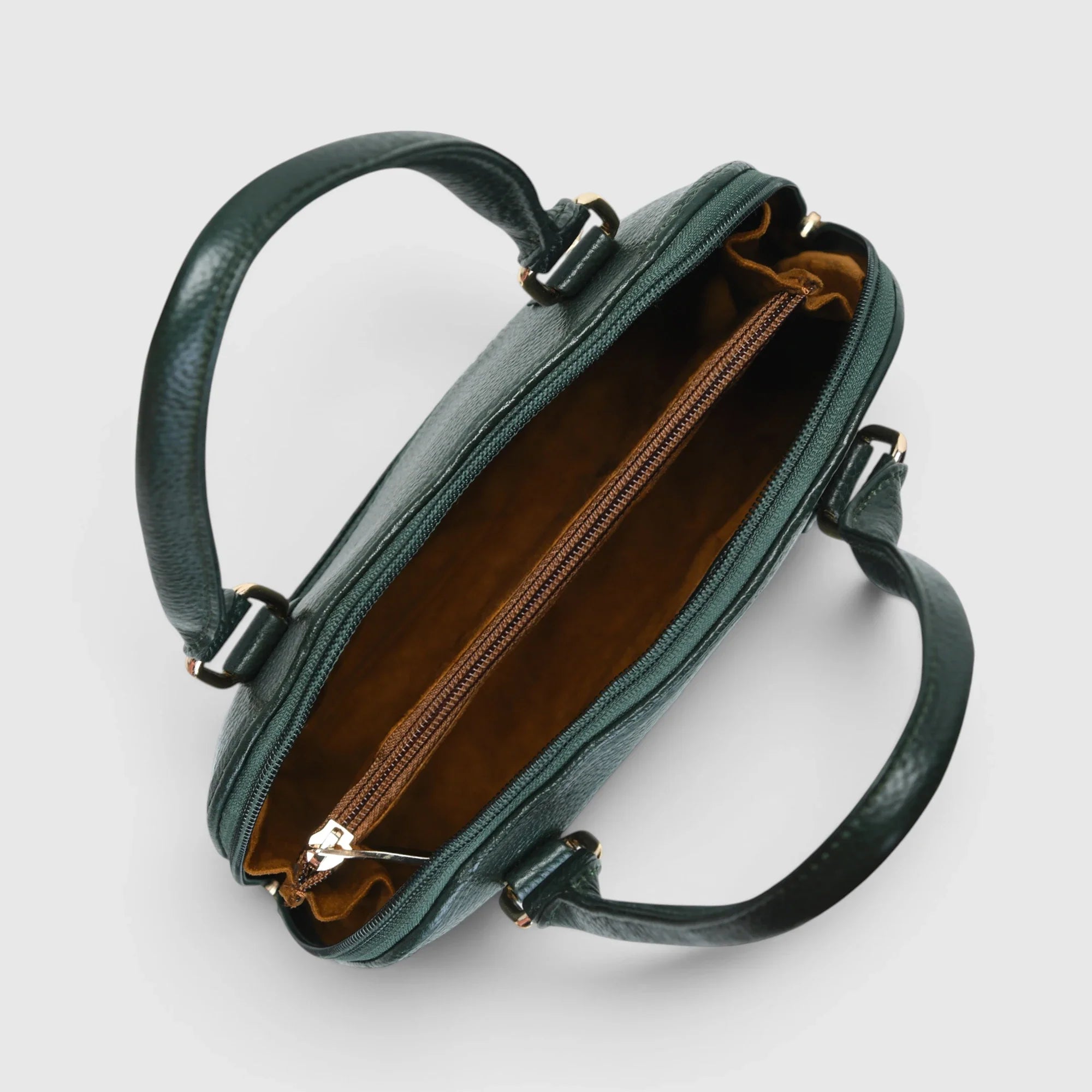The Monroe Classic Leather Satchel - Forest Green