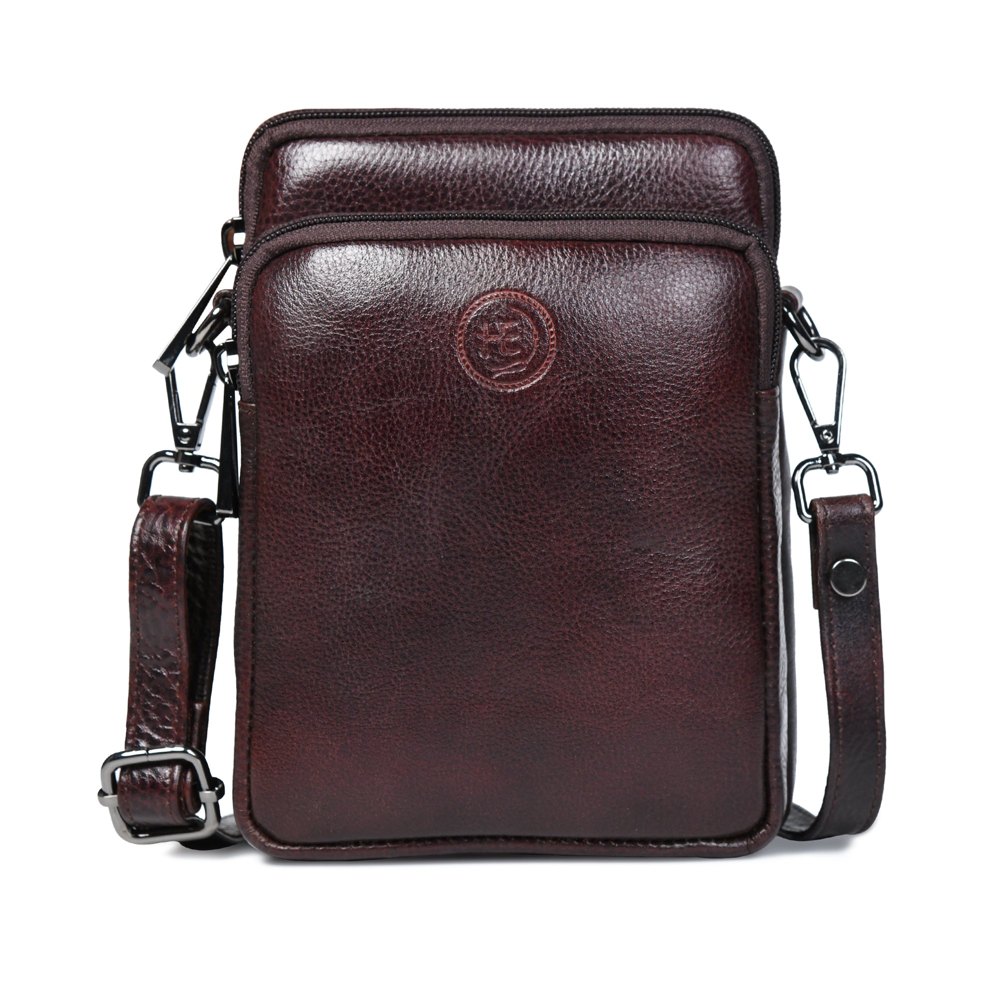 AmberStride Leather Sling Bag – Tan Colour