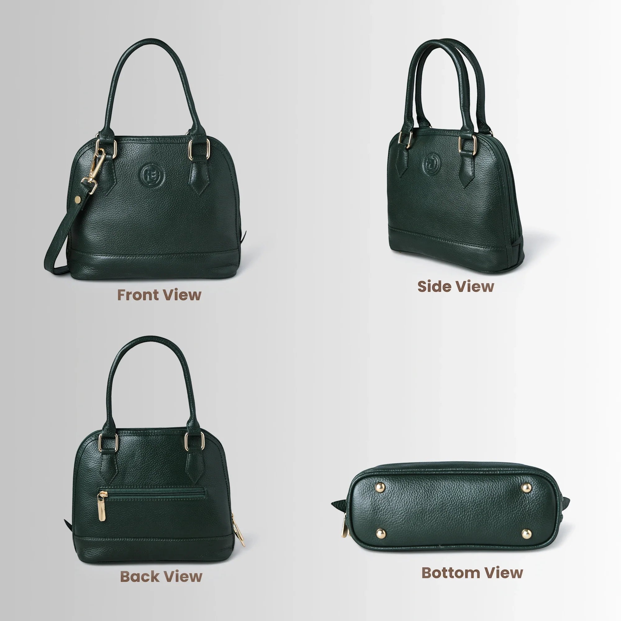The Monroe Classic Leather Satchel - Forest Green