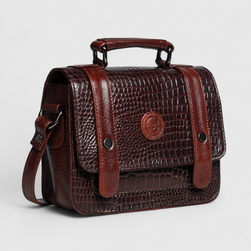 Urban Voyager Leather Belt Bag - Maroon color