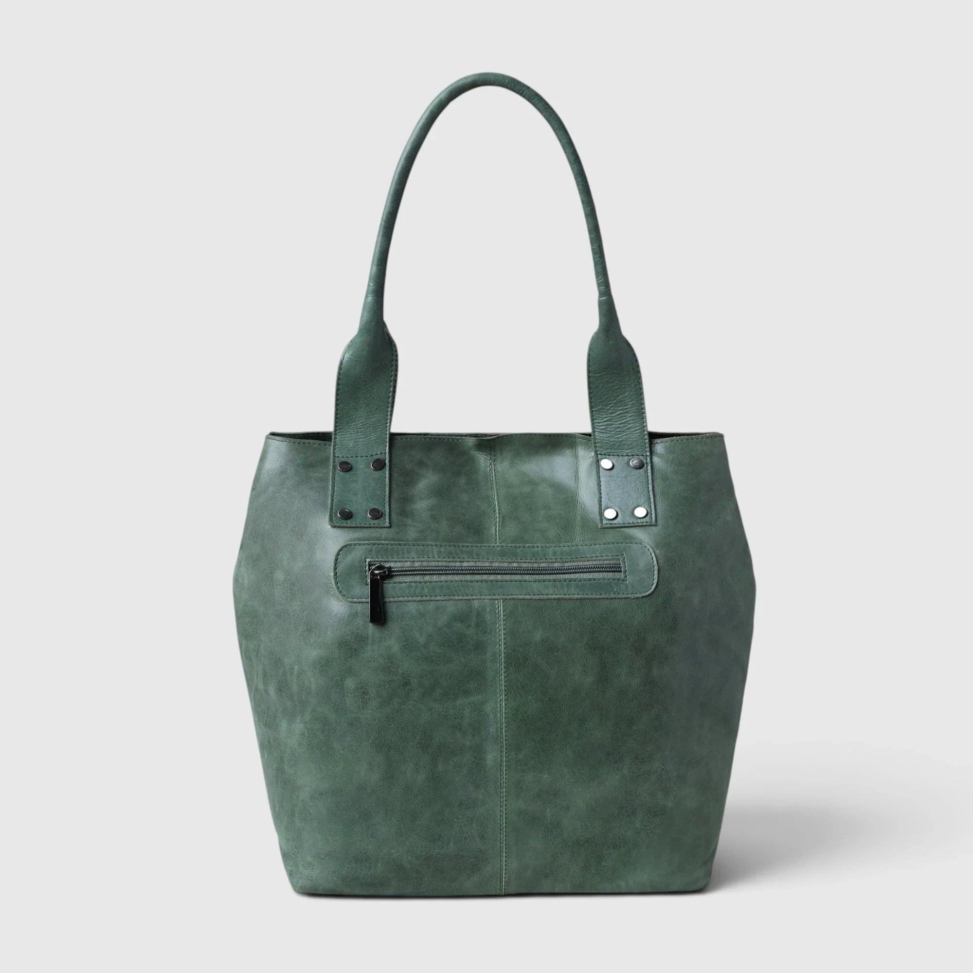 Aurelia Leather Carryall – Deep Moss