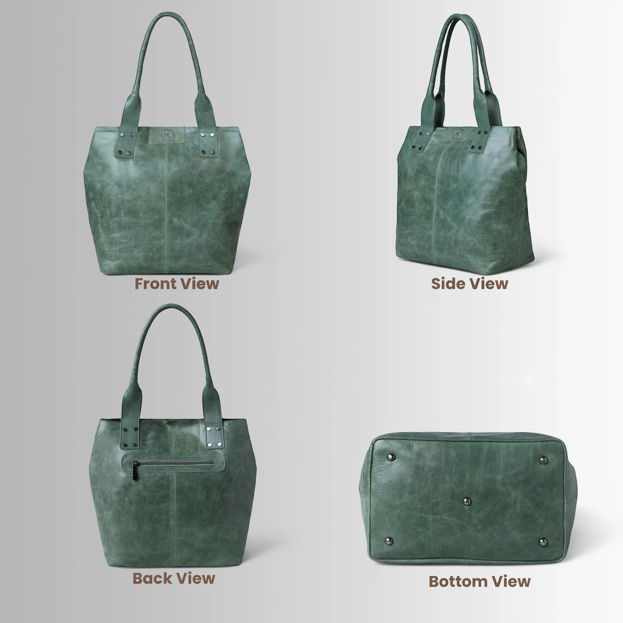 Aurelia Leather Carryall – Deep Moss