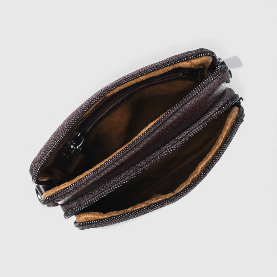 AmberStride Leather Sling Bag – Maroon colour