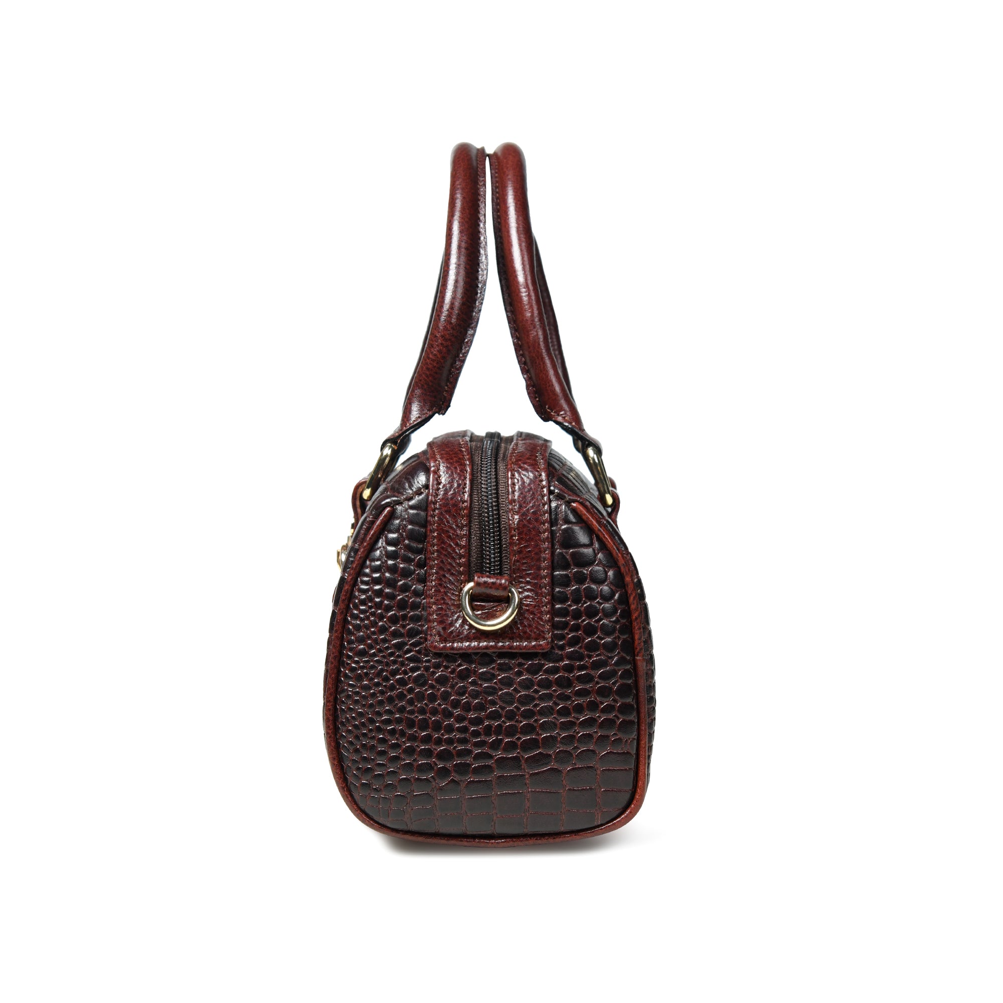 Emerald Luxe Croc Satchel - Tan Colour