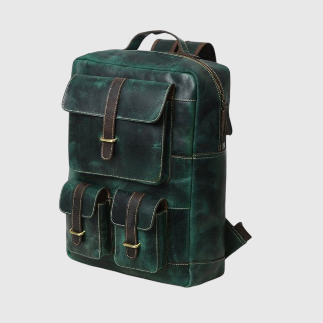 Hestern TerraLux Leather Backpack - Rich Green