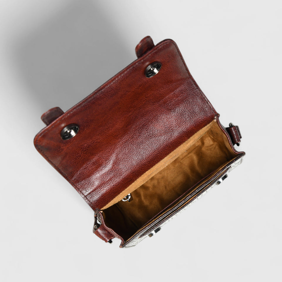 Urban Voyager Leather Belt Bag - Maroon color