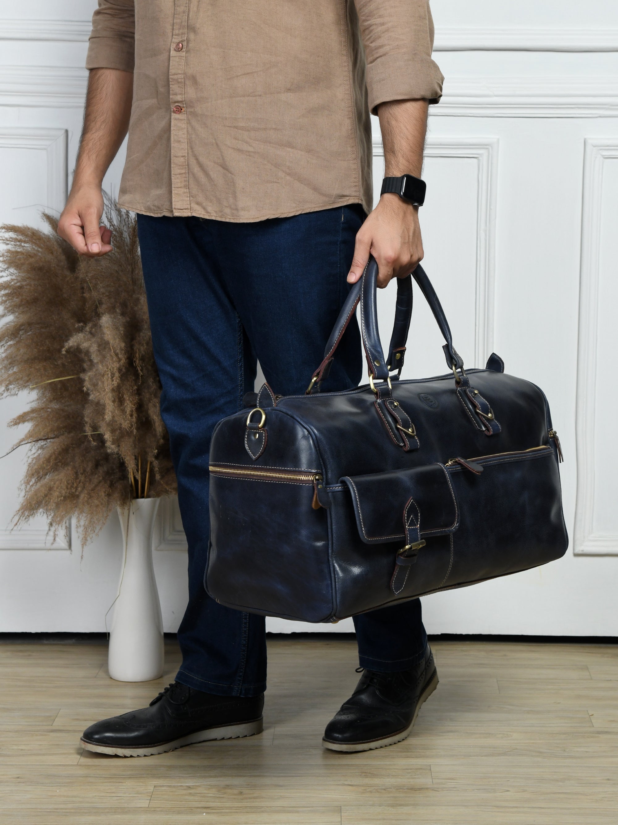 The Odyssey Leather Travel Duffel - Black Colour