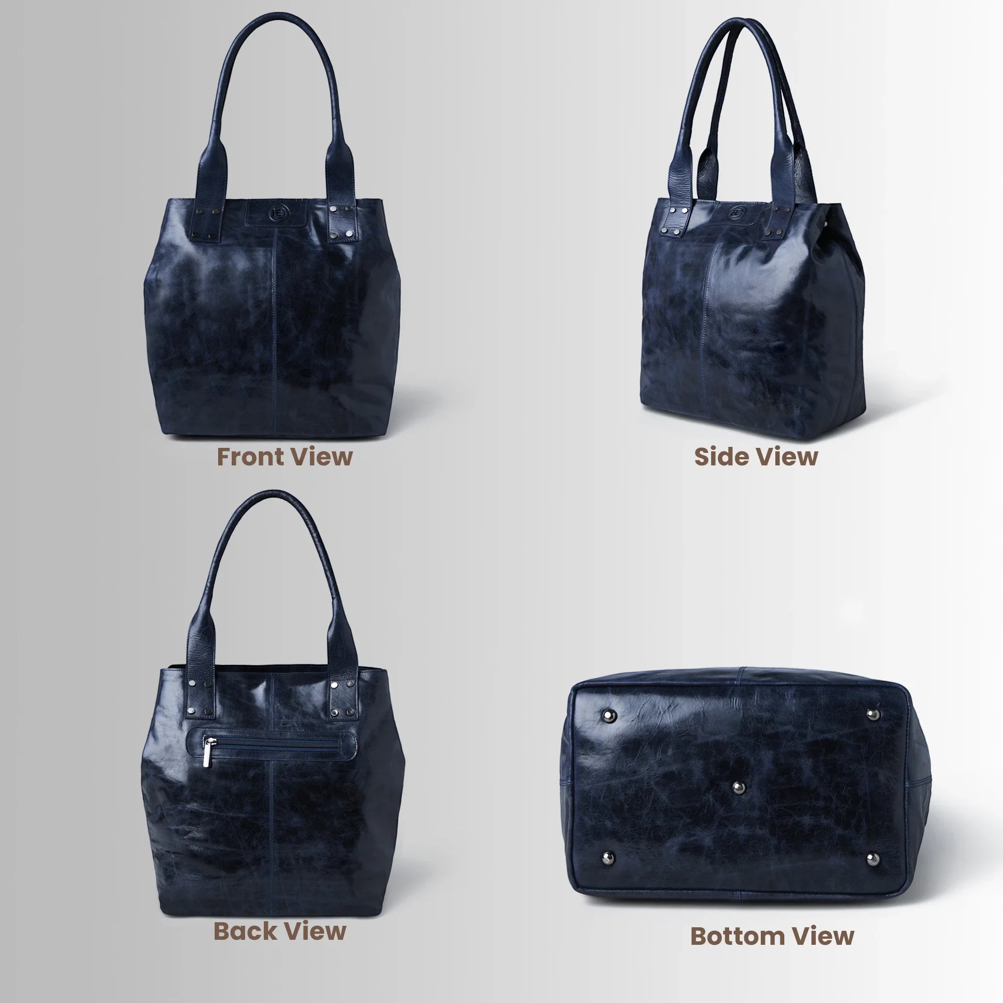 Aurelia Leather Carryall – Midnight Navy