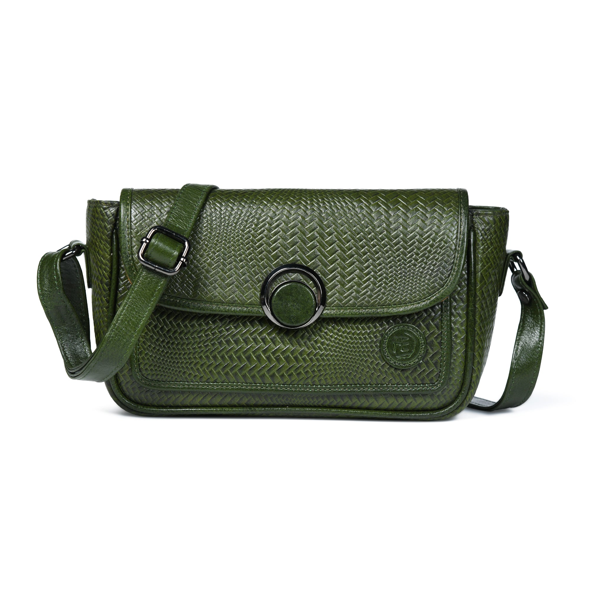 Chic Leather Women's Handbag - Olive Colour