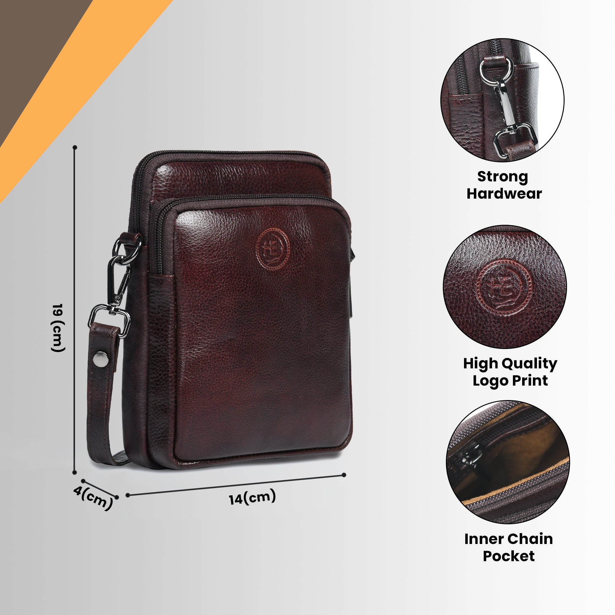 AmberStride Leather Sling Bag