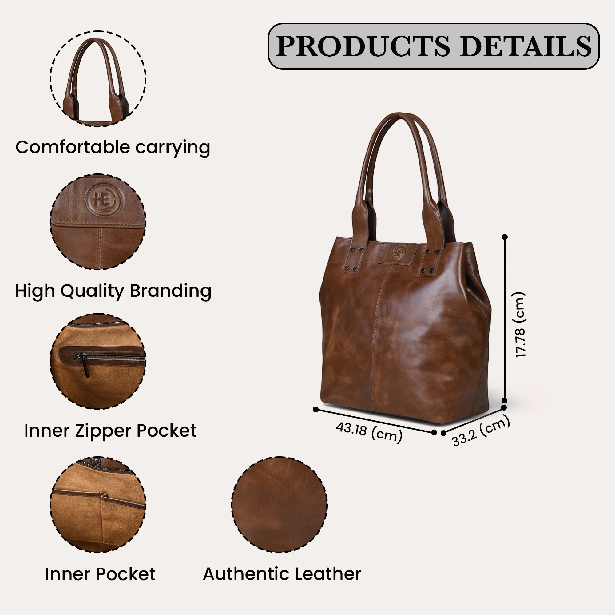 Aurelia Leather Carryall – Heritage Tan