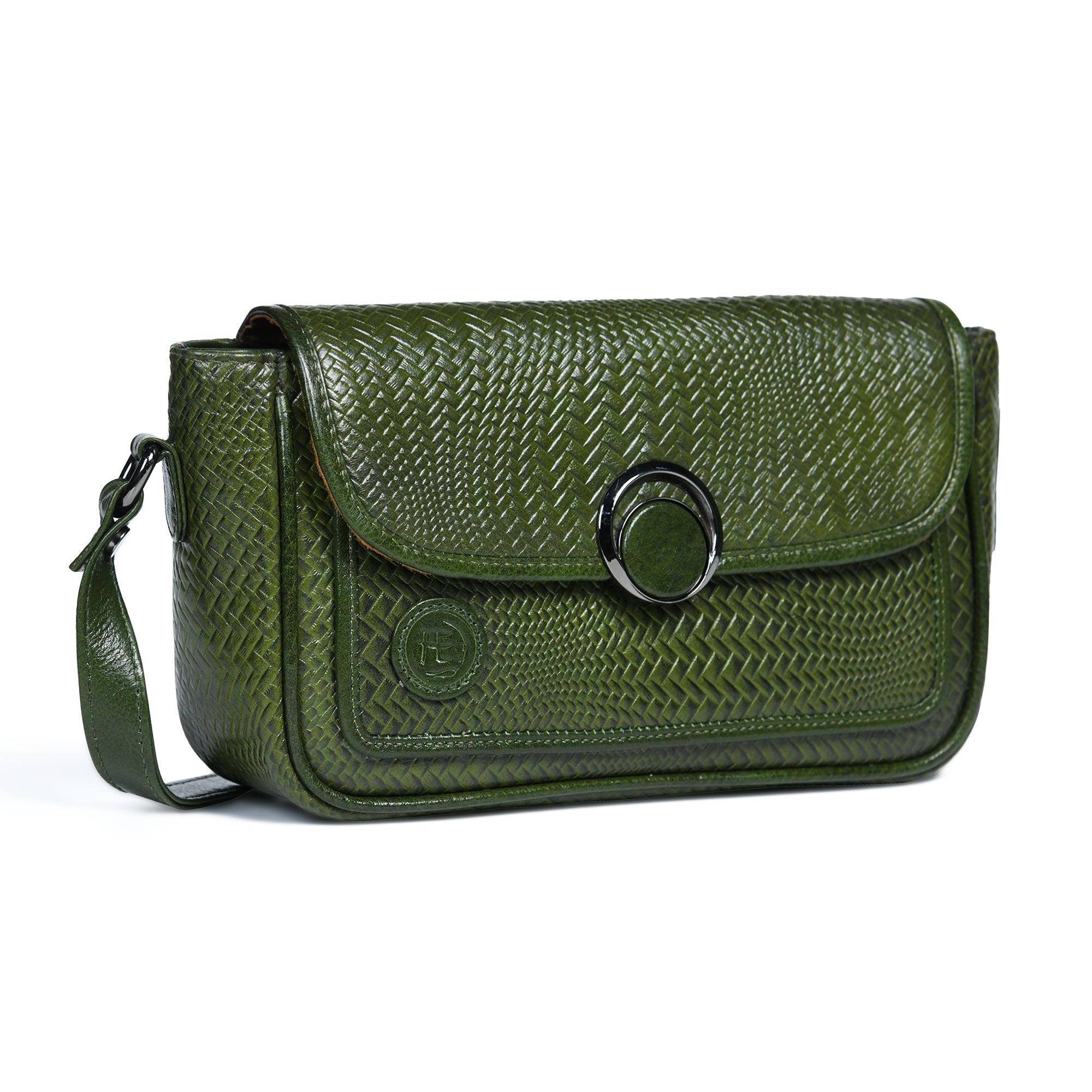 Chic Leather Women's Handbag - Olive Colour