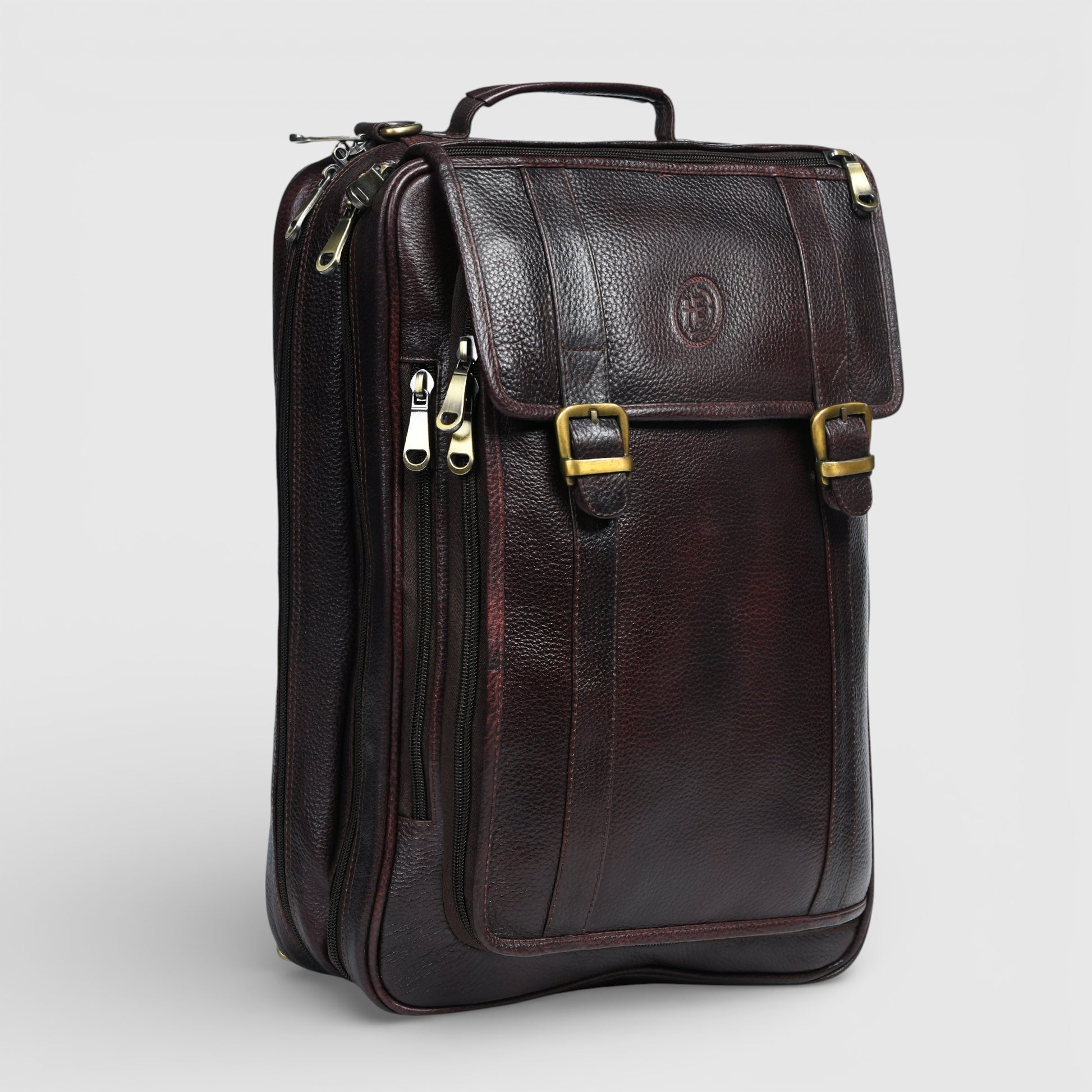 Heritage Voyager Convertible Vintage Leather Backpack – Laptop Travel & Office Bag | Maroon