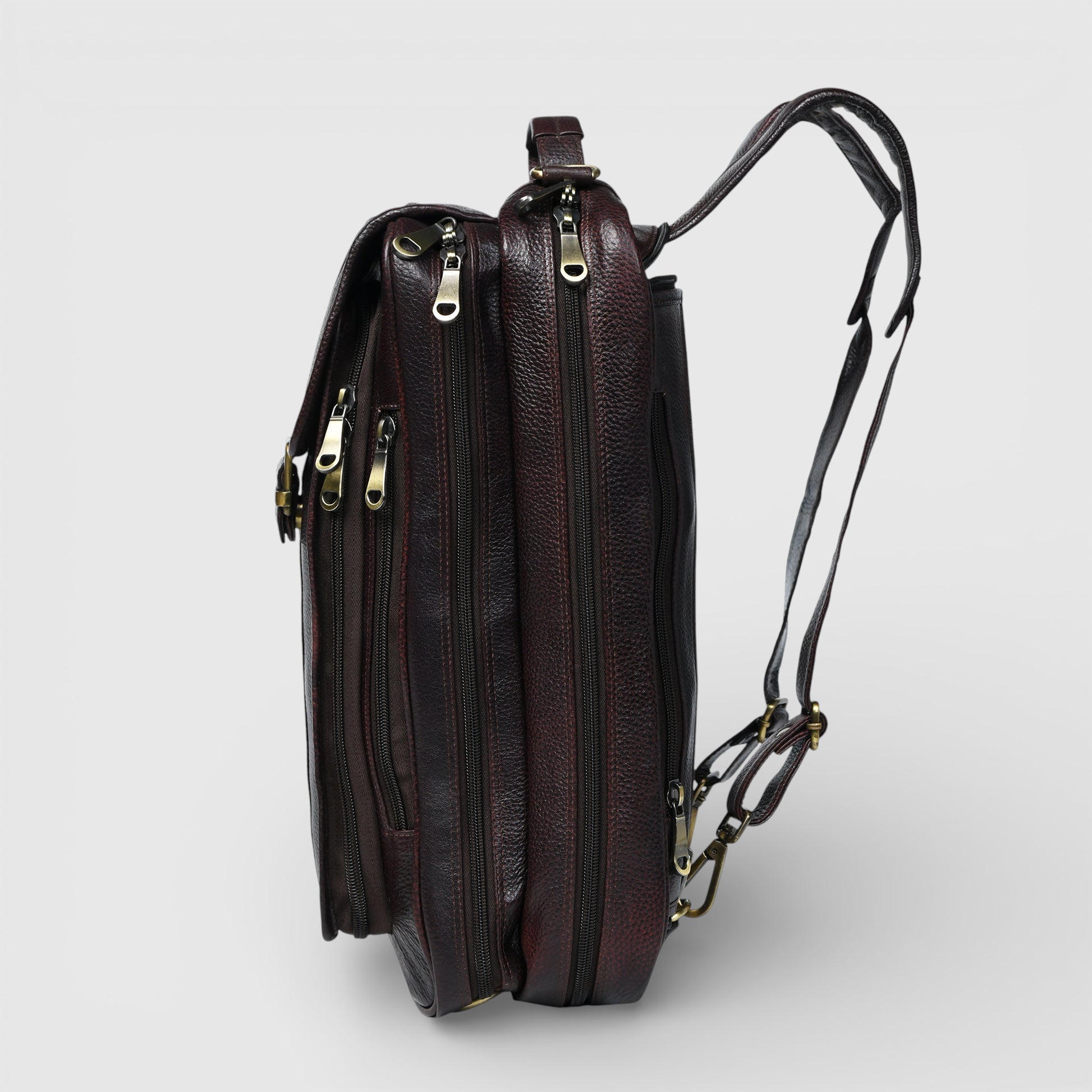 Heritage Voyager Convertible Vintage Leather Backpack – Laptop Travel & Office Bag | Maroon