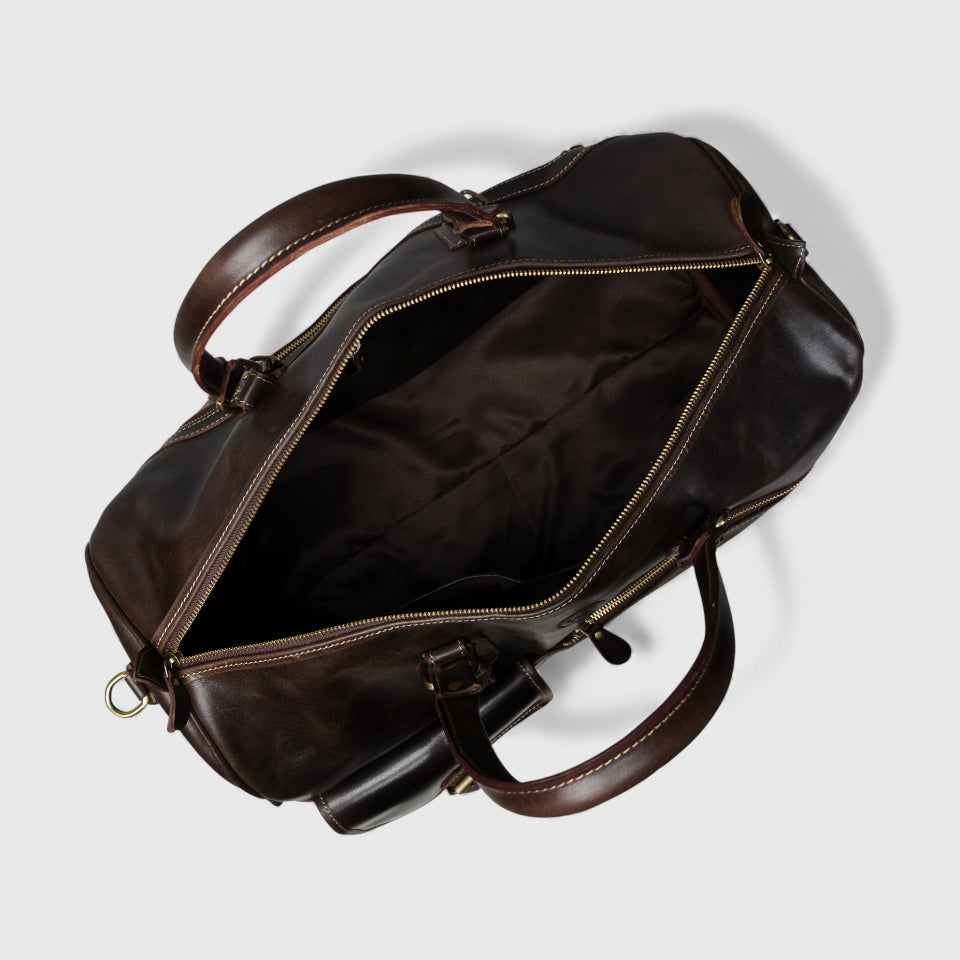 The Odyssey Leather Travel Duffle - Maroon  Colour